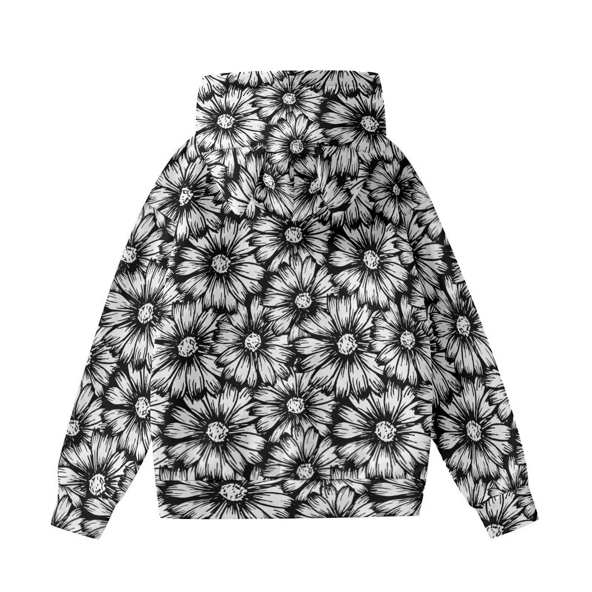 Black Sunflowers Hoodie with Cat Ears - Cute Kawaii Pullover for Women & Girls - Perfect for Cosplay, Anime Conventions & Casual Streetwear