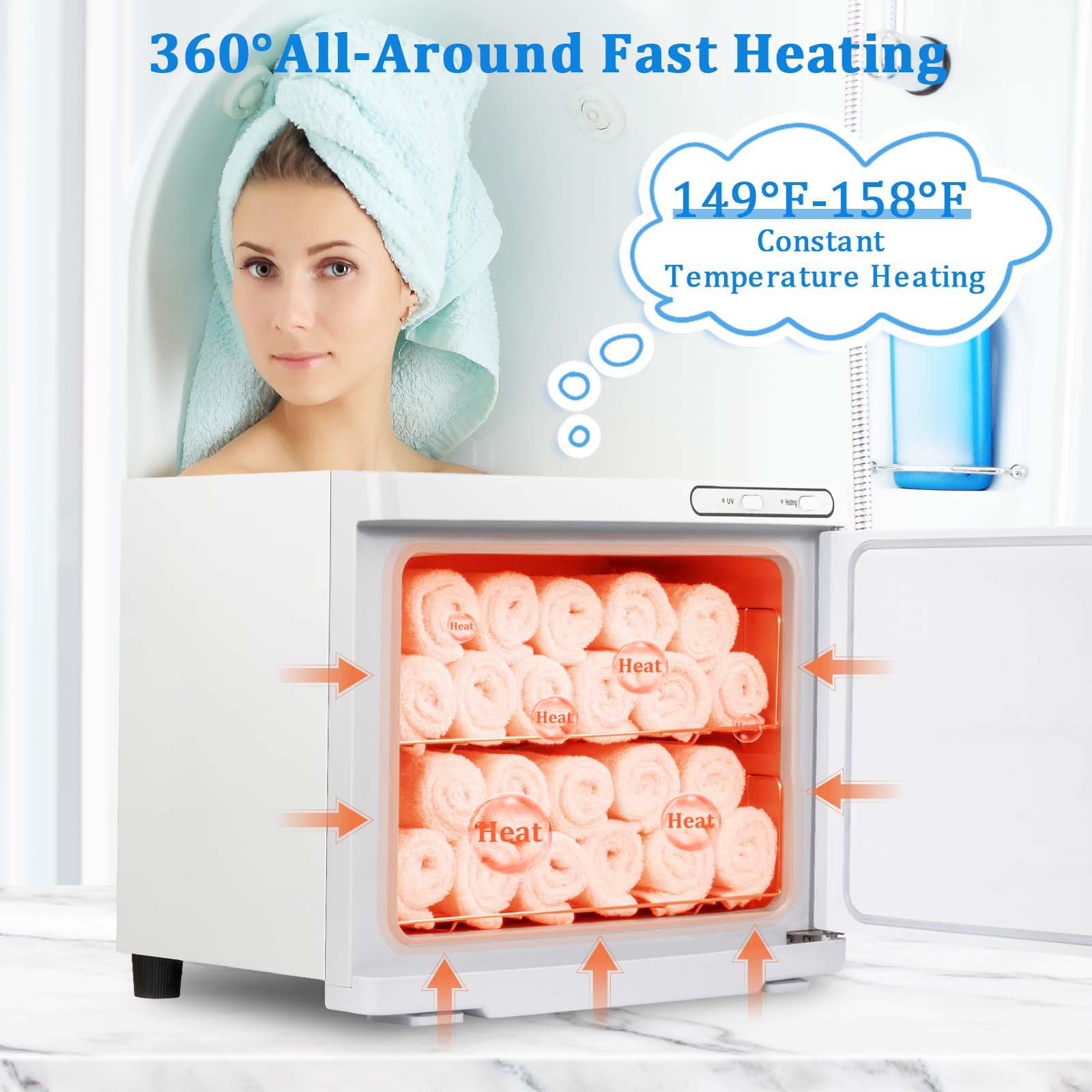 Professional 23L Large Capacity Spa Towel Warmer - Fast Heating 2-in-1 Hot Towel Cabinet for Facials, Salon & Home Use | Perfect for Barber Shops, Estheticians, Gyms & Hotels (White)