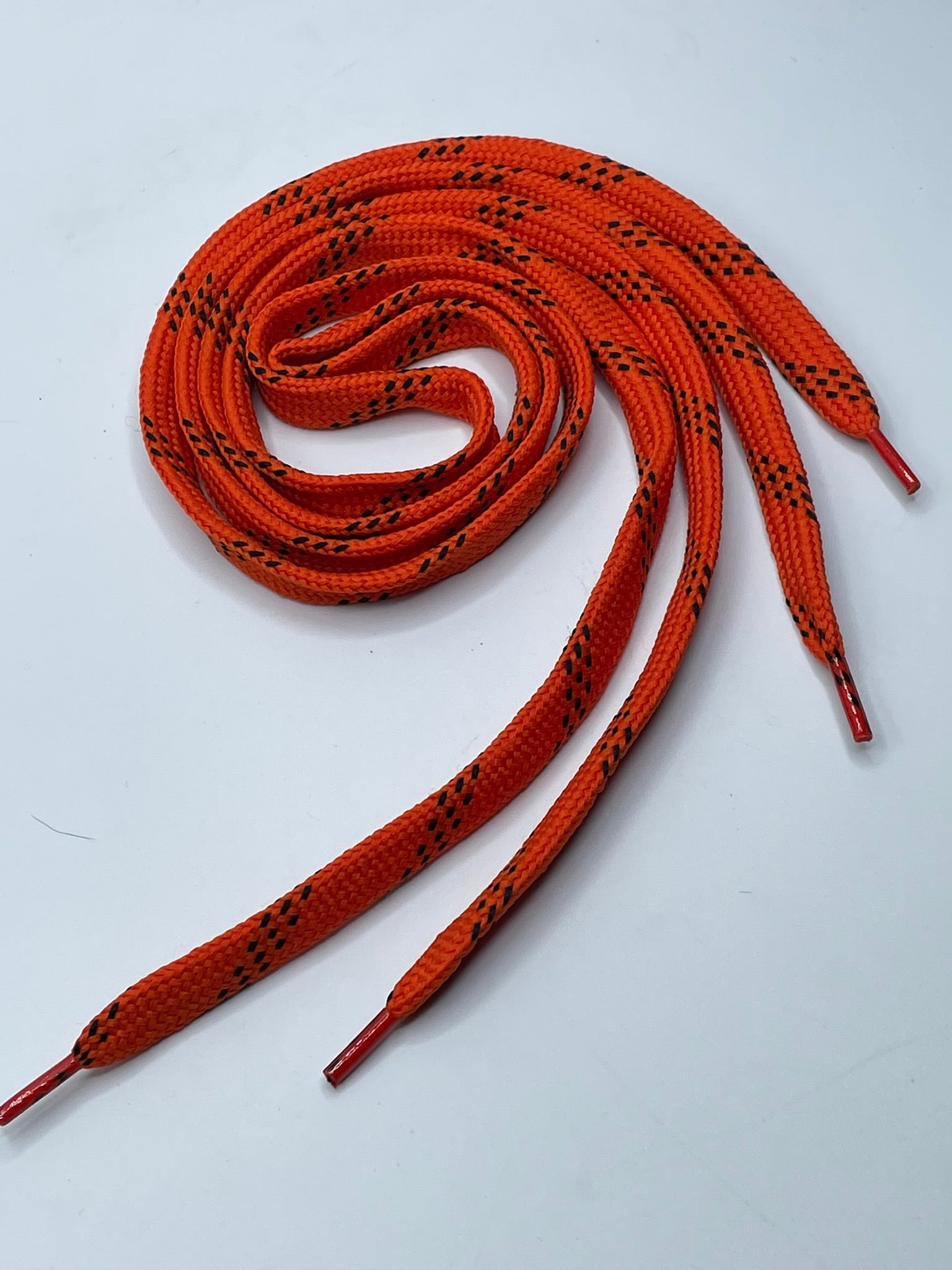 Premium Sports Shoelaces - Orange with Black Accents for Running, Basketball & Athletic Shoes - Durable & Non-Slip Performance Laces