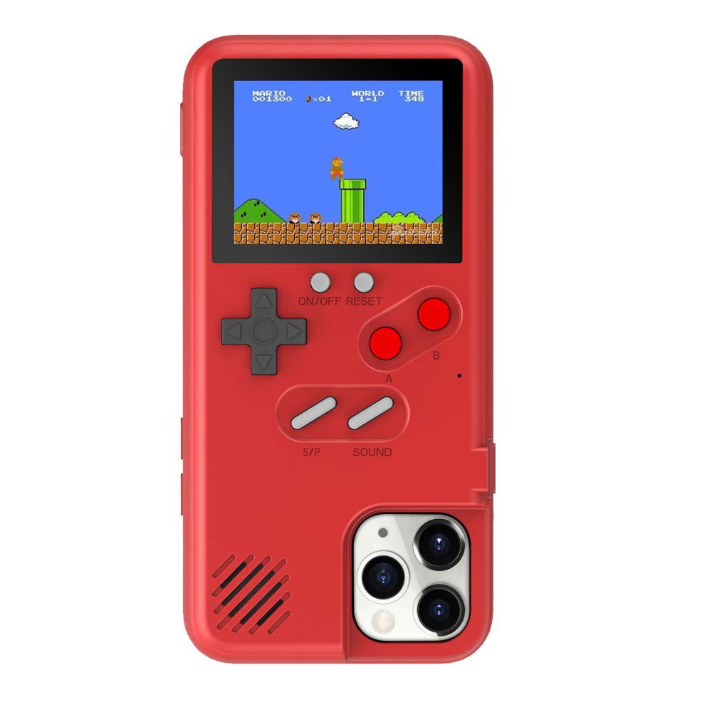 GO-VOLMON Retro 3D Gameboy Phone Case for iPhone 11 Pro - Built-in 36 Classic Games, Shockproof Protective Cover for Women & Girls (Red) | Perfect for Gaming, Travel & Everyday Use