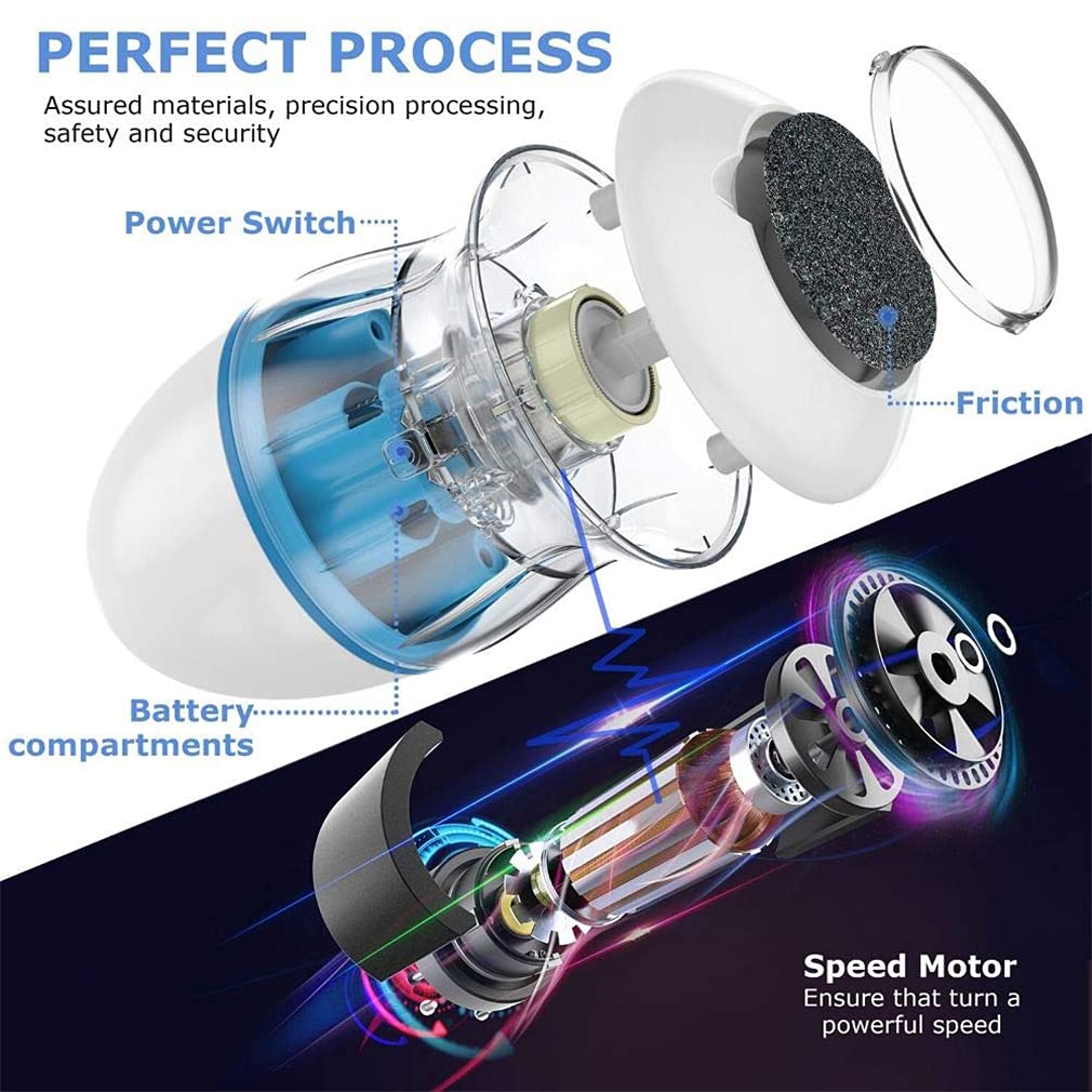Electric Foot Callus Remover & Pedicure Tool - Portable Rechargeable Foot Grinder with Vacuum Adsorption for Dead, Hard, Cracked & Dry Skin - Heel Repair & Foot Care for Smooth Soft Feet - Perfect for Home Spa, Travel & DIY Pedicure (Blue)