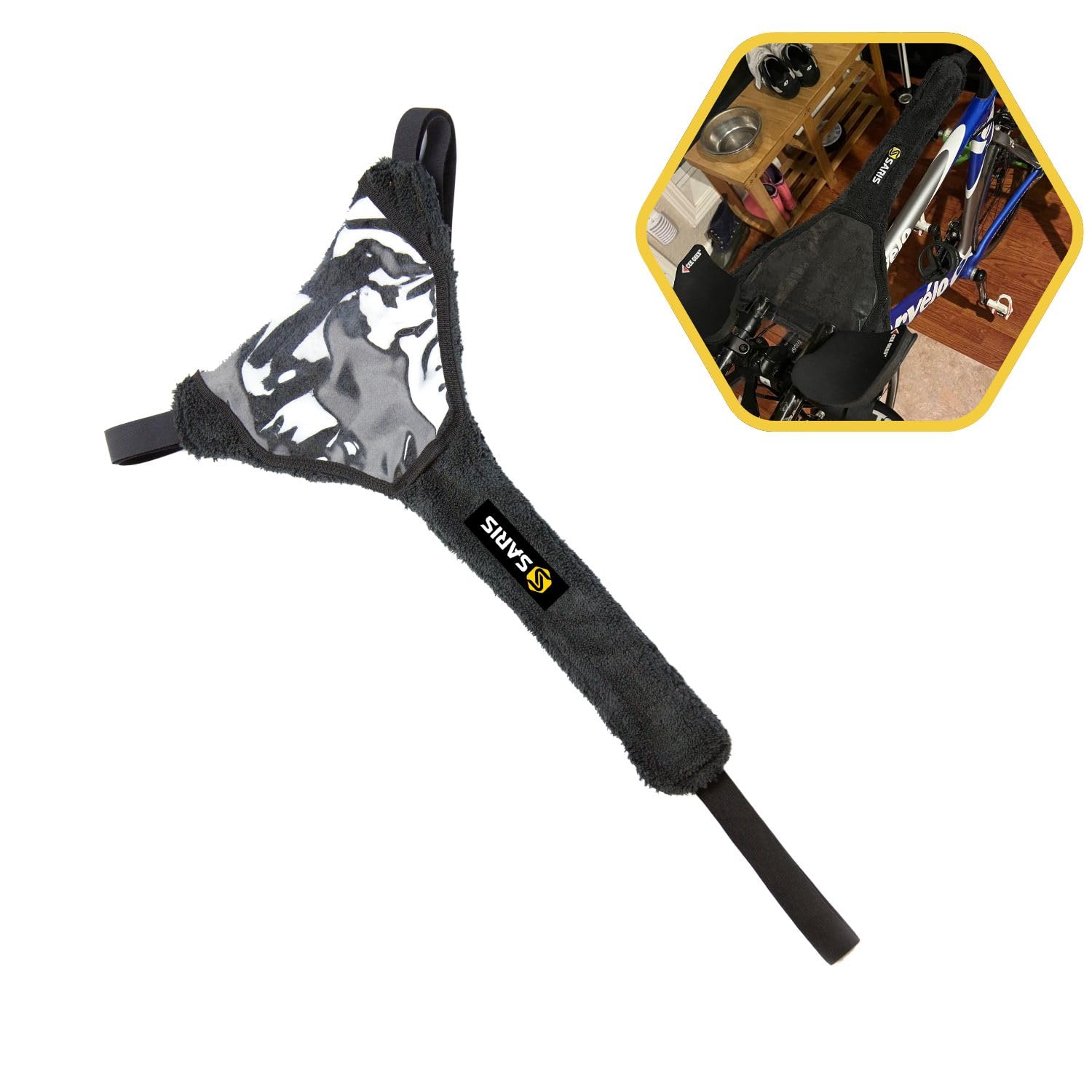 Saris Bike Guard Sweat Protector with Phone Holder - Indoor Cycling Trainer Accessory for Peloton, Zwift & Spin Bikes - Protect Your Bike from Sweat During Workouts