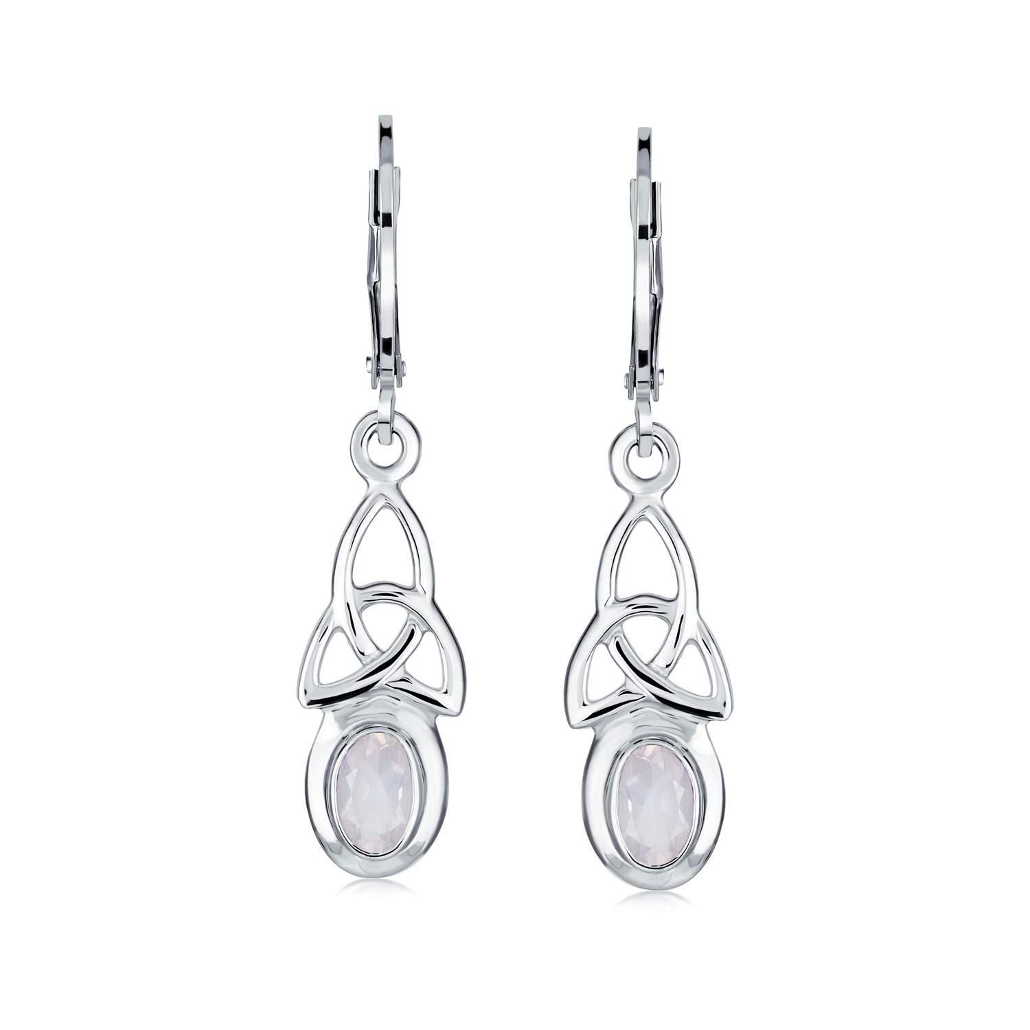 Celtic Love Knot Earrings - .925 Sterling Silver with Gemstone for Women | Western Jewelry for Daily Wear