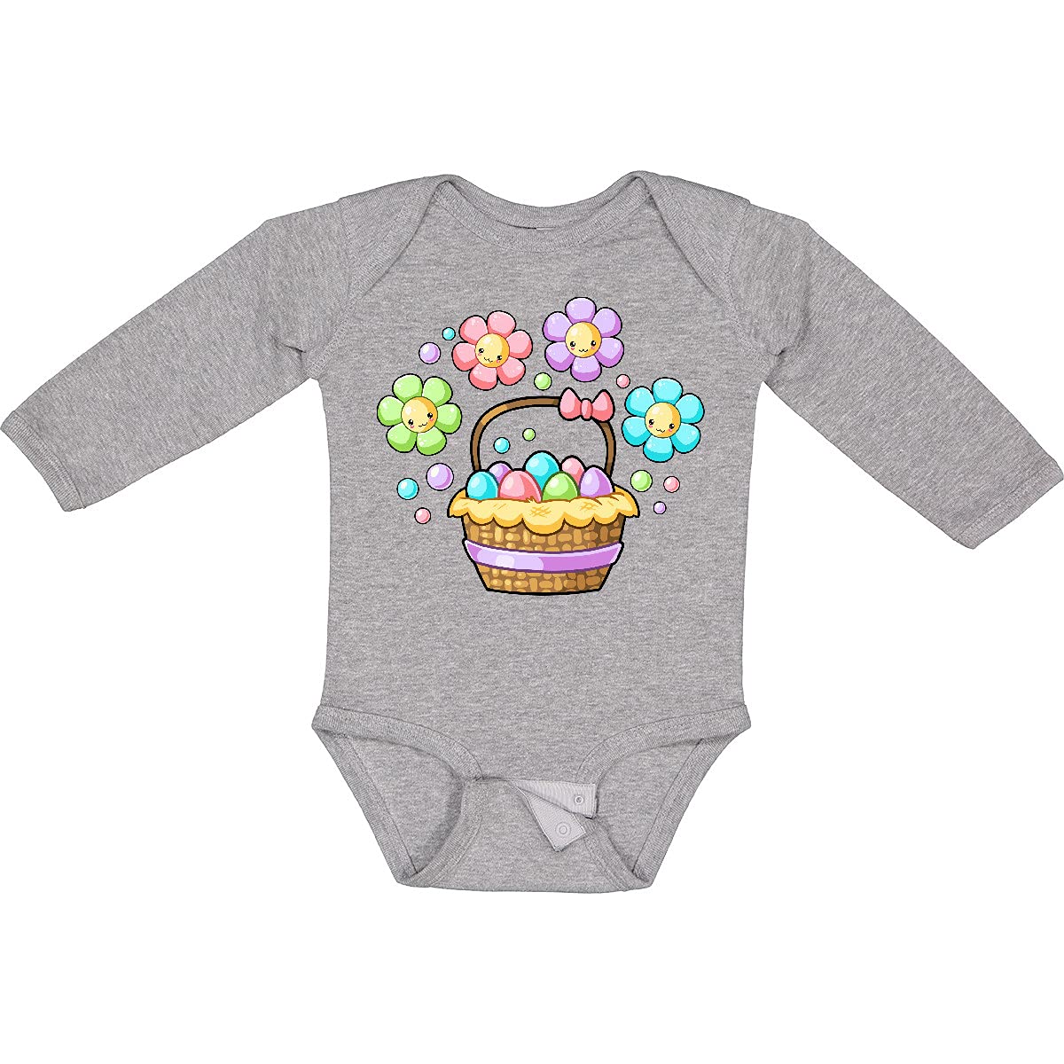 Happy Flowers Easter Basket Creeper - Soft Long Sleeve for Babies
