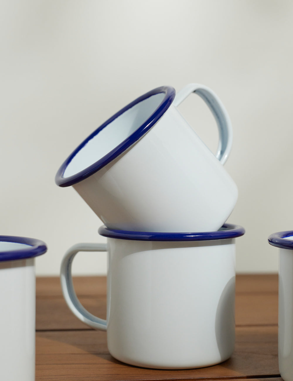 Vintage Enamel Camping Mugs Set of 4 - Durable Coffee Cups for Outdoor, Picnic & Home Use - Crow Canyon Home Collection