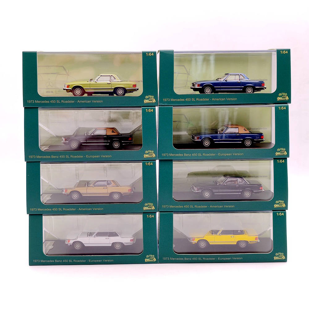 1:64 Mercedes Benz 450 SL Roadster Diecast Model Car - 1973 European & American Version - Limited Edition Collectible Toy for Adults - Perfect for Display, Gifts, and Car Enthusiast Collections