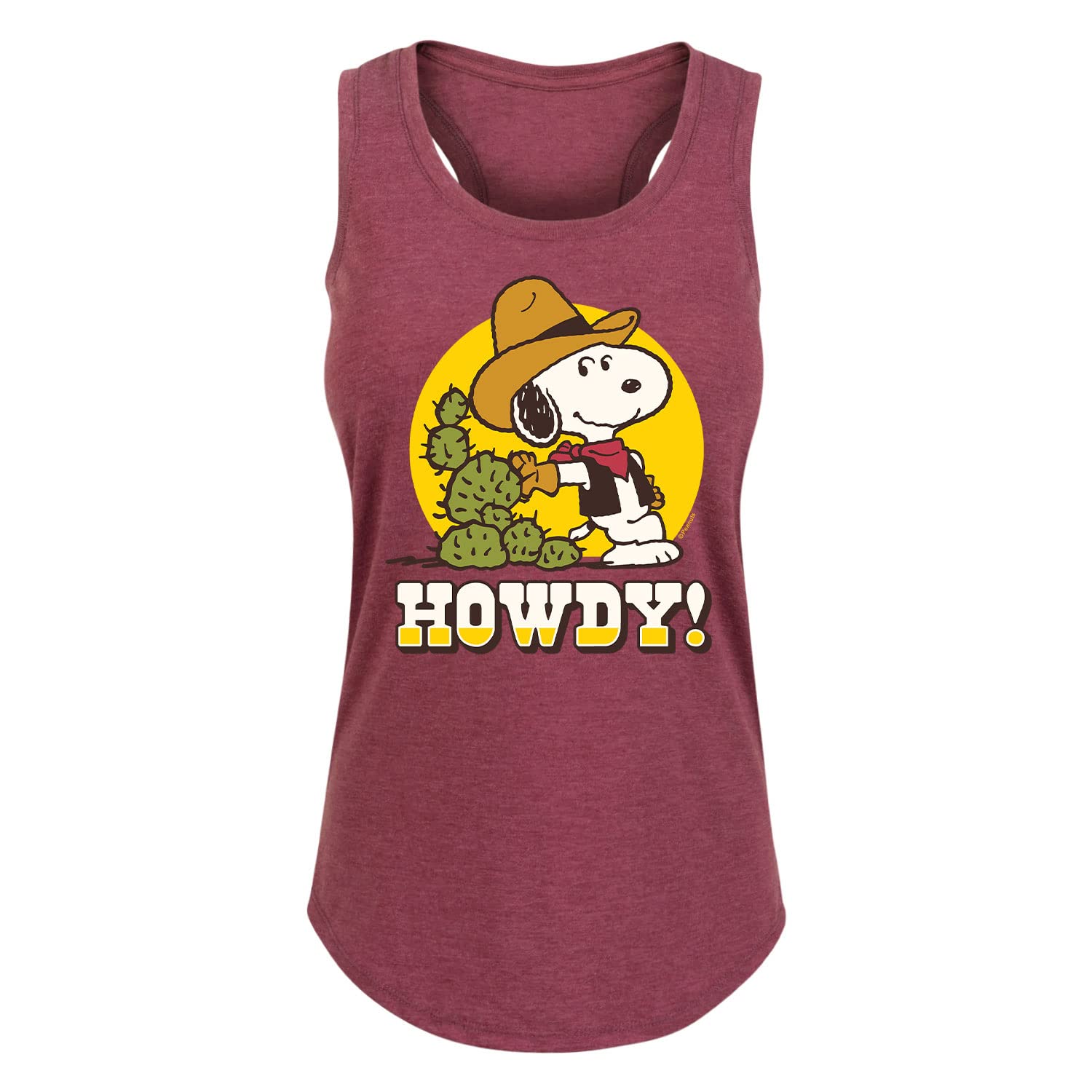 HYBRID APPAREL Peanuts Howdy Women's Racerback Tank Top - Soft Breathable Workout & Casual Summer Wear