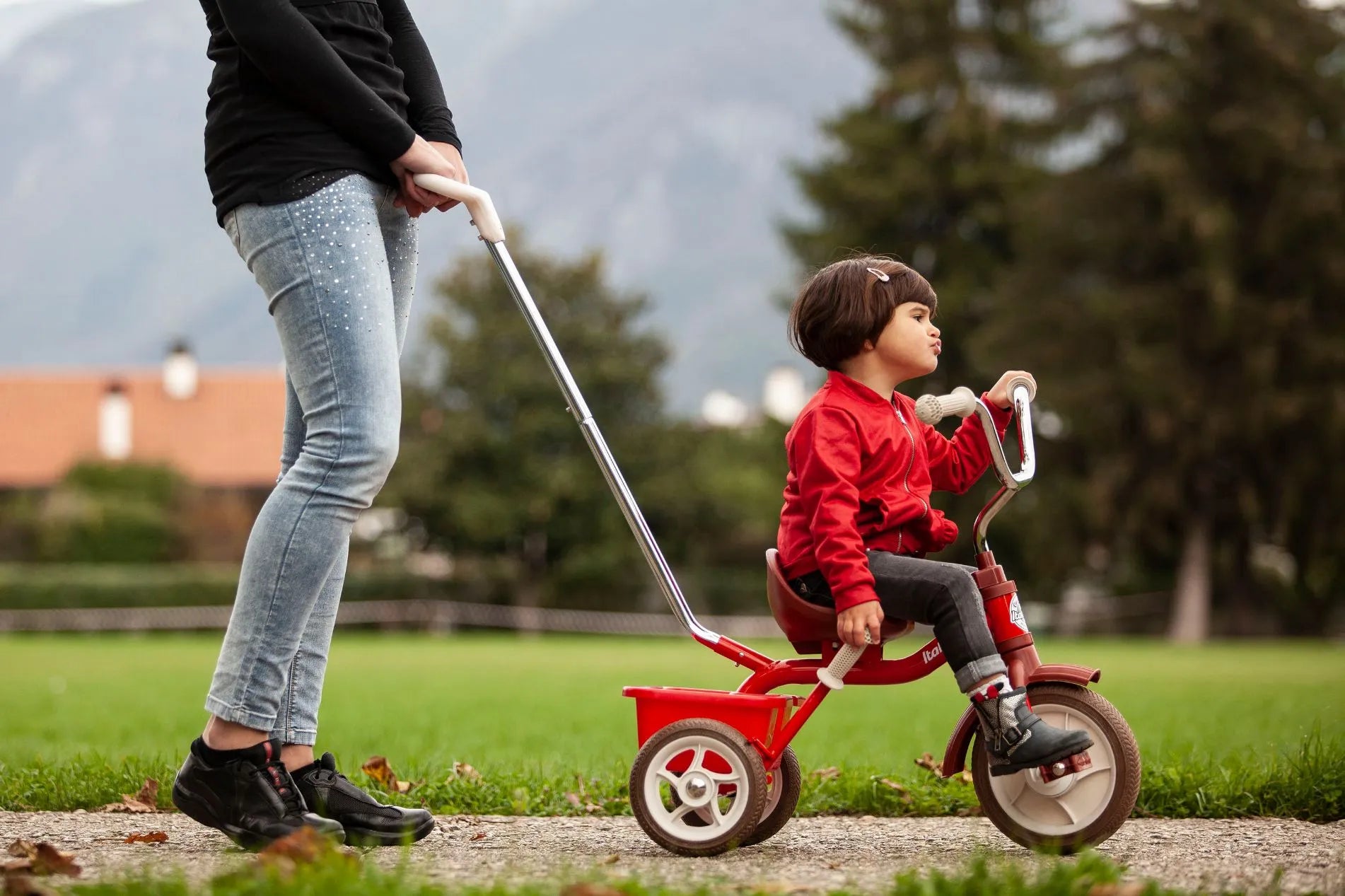 Italtrike® Passenger Tricycle for Kids - 3-Wheel Ride-On Toy with Parent Push Handle - Outdoor & Indoor Toddler Trike for Ages 1-3 Years - Perfect for Park Rides, Backyard Play & Learning Balance