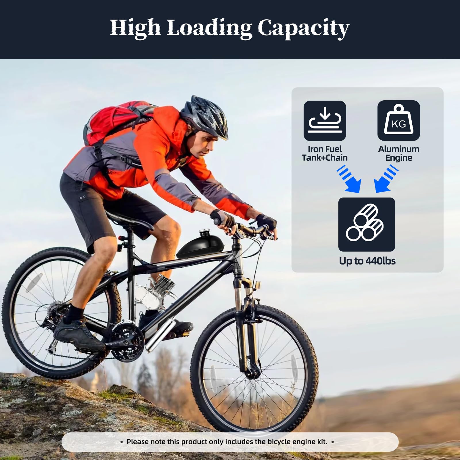 100CC 2-Stroke Bicycle Gasoline Engine Kit - Single Cylinder Air-Cooled Motor with 36T Sprocket for DIY Bike Motorization - Perfect for Commuting, Off-Road Adventures & Backyard Projects