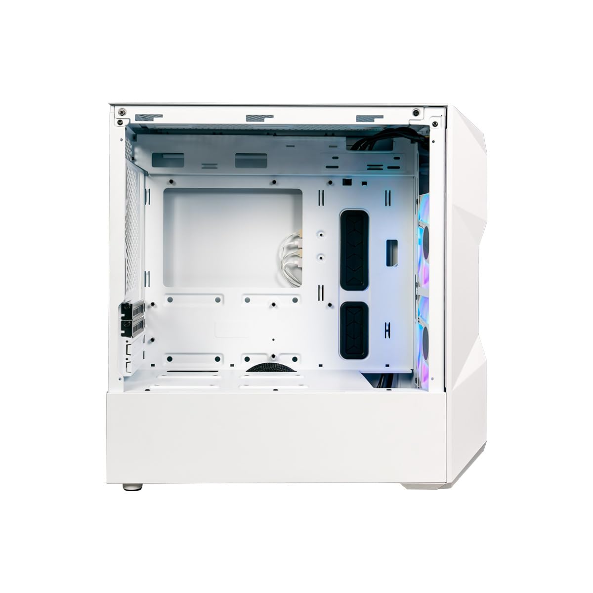 Cooler Master TD300 Mesh White Mini-Tower PC Case - High Airflow Design with 2x120mm ARGB Fans, Micro-ATX/Mini-ITX Support, Tempered Glass Panel - Perfect for Gaming & Streaming Setup