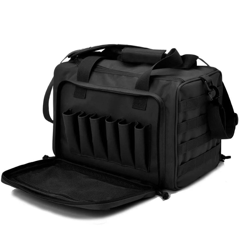 MilitaryKart Heavy Duty Tactical Range Bag - Durable Shooting Range Gear for Pistol & Rifle Accessories | Perfect for Gun Range, Hunting & Outdoor Training