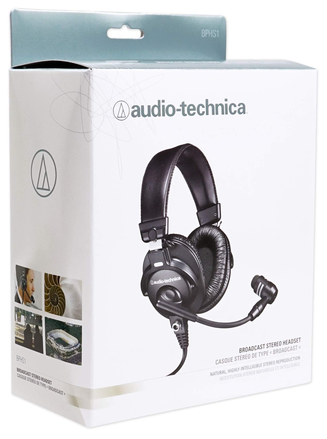 Audio Technica BPHS1 Professional Over-Ear Broadcast Headphones with Boom Mic & Speakers - Perfect for Podcasting, Live Streaming, and Radio Broadcasting