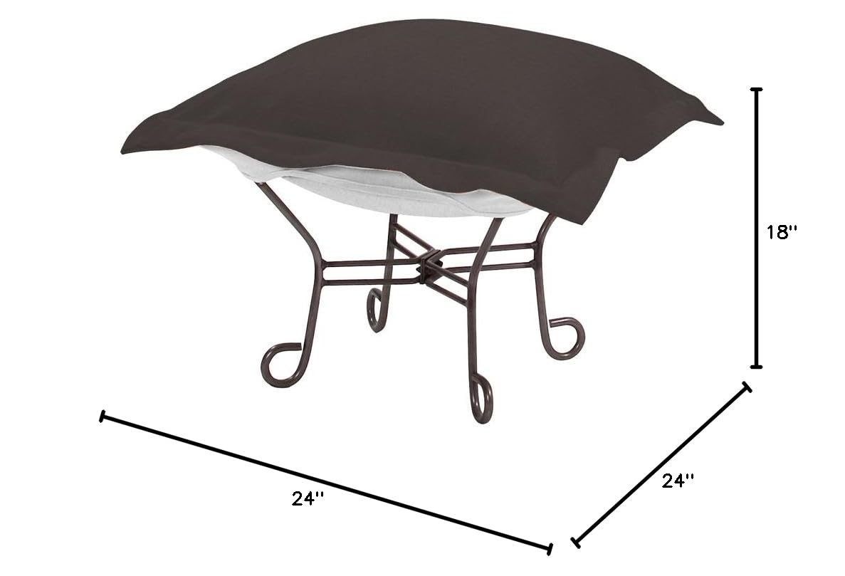 Howard Elliott Scroll Puff Rocker Seating Chair with Removable Cover - Titanium Frame Butterfly Chair for Patio, Camping, Living Room & Outdoor Use - Comfortable Multipurpose Seating in Seascape Turquoise - Perfect for Relaxing, Lounging & Entertaining Guests