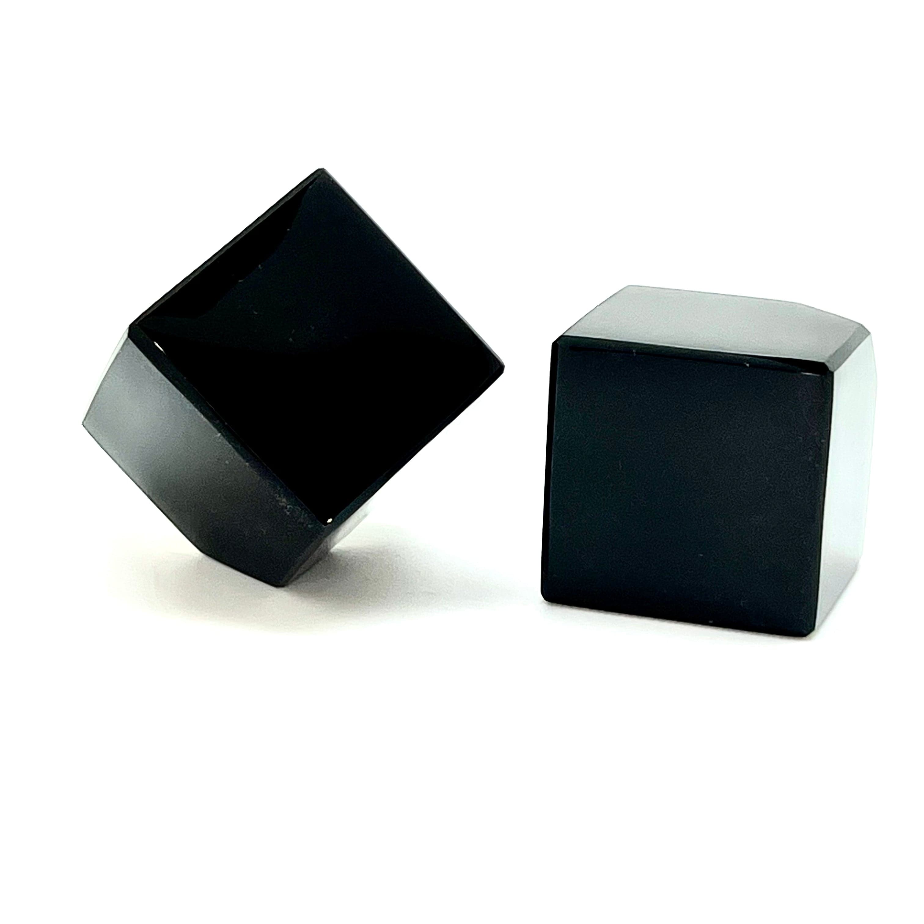 Black Obsidian Cube - Healing Crystal for Meditation, Stress Relief & Protection | Feng Shui Decor, Office Desk Accessory, Spiritual Gift