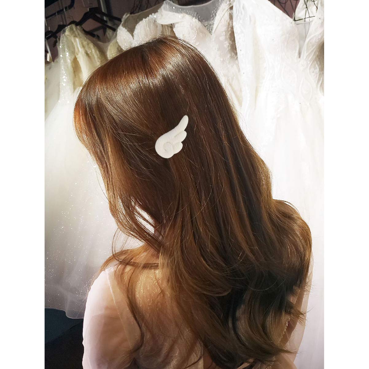 3 Pairs Angel Wings Hair Clips - Non-Slip Cartoon Hair Accessories with White Plush Wings for Baby Girls, Perfect for Parties, Cosplay, and Daily Wear