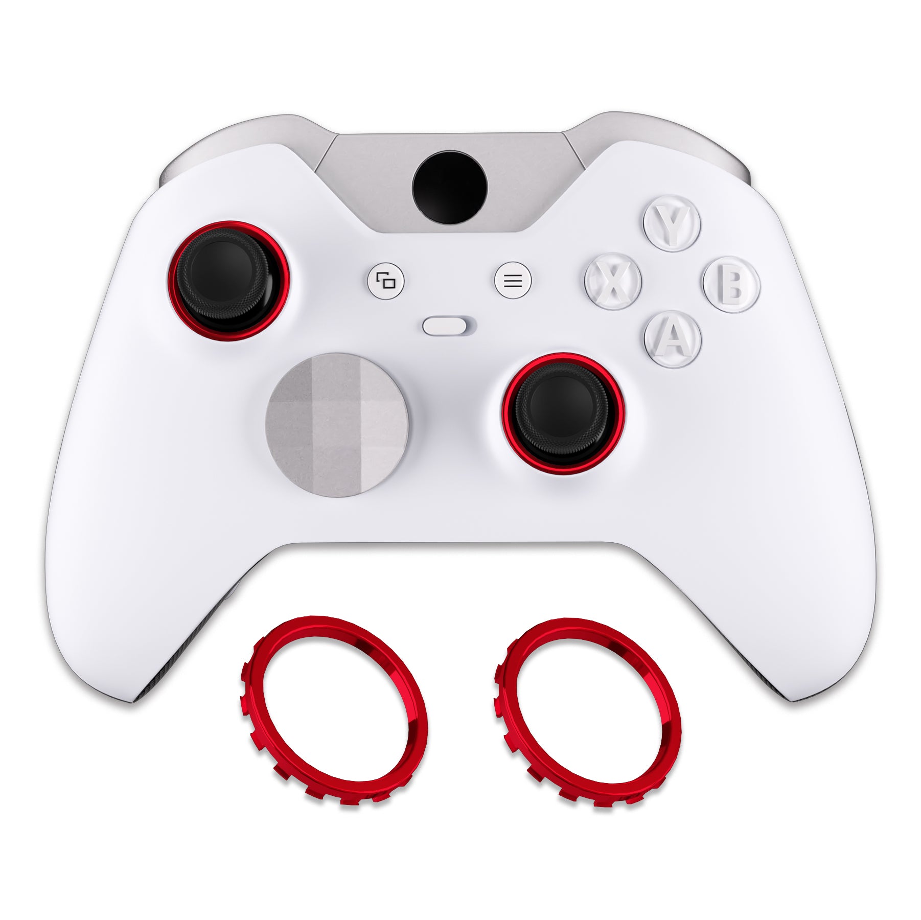 eXtremeRate Chrome Red Custom Accent Rings for Xbox Elite Series 2 Core/Elite Series 2/Xbox One Elite Controller - Compatible with eXtremeRate ASR Shell for Xbox Series X/S (XOJ13011GC) - Perfect for Gaming Customization & Controller Protection