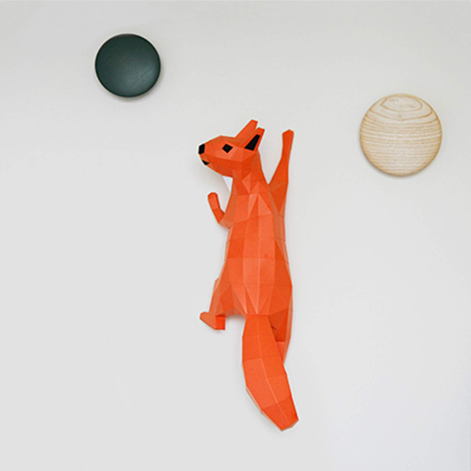 3D Squirrel Paper Sculpture Kit - DIY Origami Puzzle, Handmade Geometric Wall Art Decor for Home & Office - Perfect for Gifts, Kids Crafts, and Room Decoration