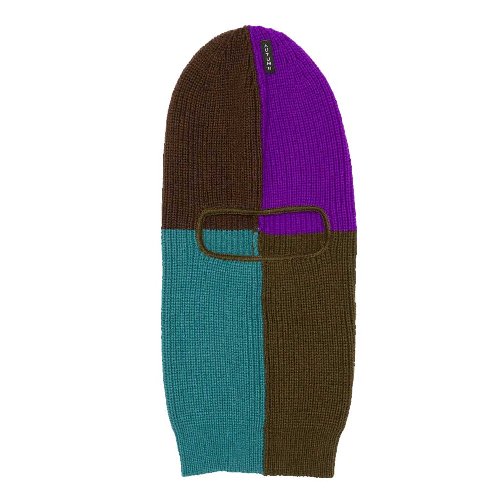 Autumn Patchwork Balaclava for Men & Women - Warm Knitted Ski Mask with Stones Design - Perfect for Winter Sports, Motorcycling, and Outdoor Activities