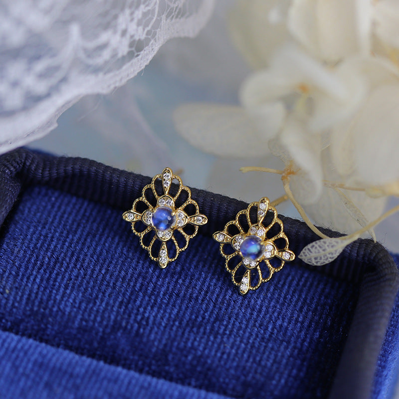 Vintage Moonstone Stud Earrings for June Birthstone – Hypoallergenic Sterling Silver Jewelry | Perfect Gift for Women, Birthday, Anniversary & Everyday Wear