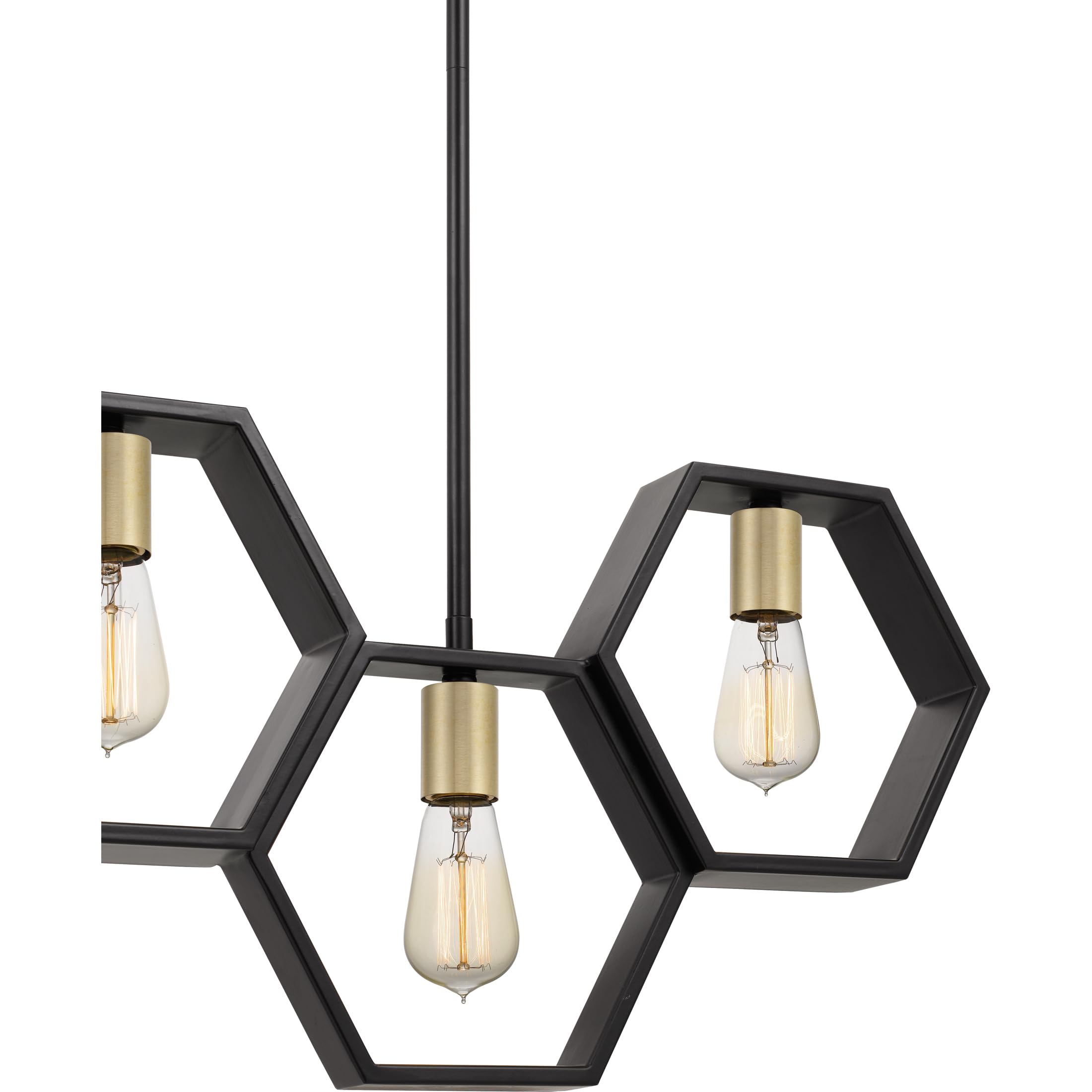 Quoizel Bismarck 5-Light Earth Black Linear Chandelier - Modern Farmhouse Ceiling Light Fixture for Dining Room, Kitchen Island & Living Room Decor