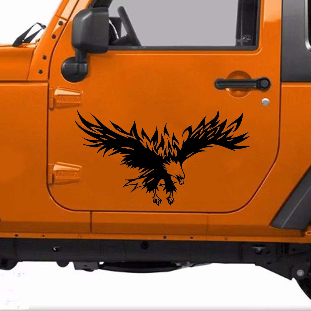 Eagle Car Decals 1 Pack - Black Vinyl Stickers for Cars, Trucks, SUVs & RVs - Universal Hood & Body Side Graphics - Perfect for Customizing Vehicles & Showing Team Spirit