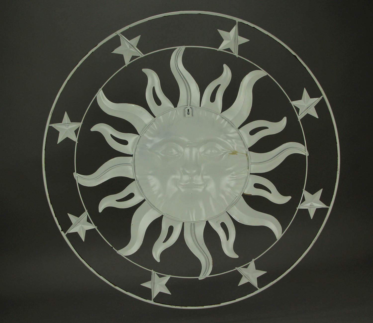 32 Inch Metal Sun and Stars Wall Art - Rustic Celestial Decor for Indoor & Outdoor Use - Perfect for Garden, Patio, Living Room, and Bedroom Wall Decor