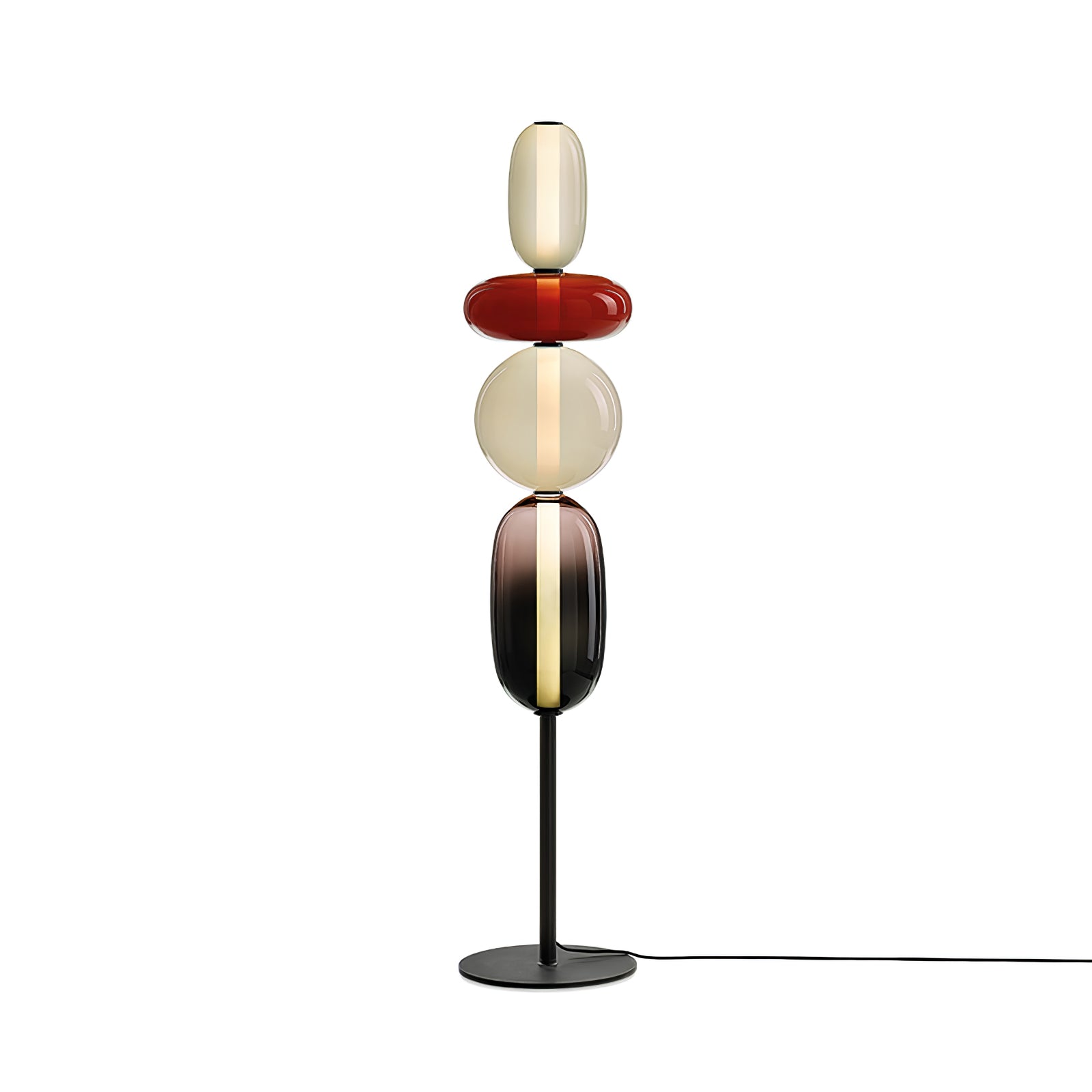 Candied Glass Floor Lamp - Modern LED Standing Light for Living Room, Bedroom & Office Decor - Warm White Ambient Lighting