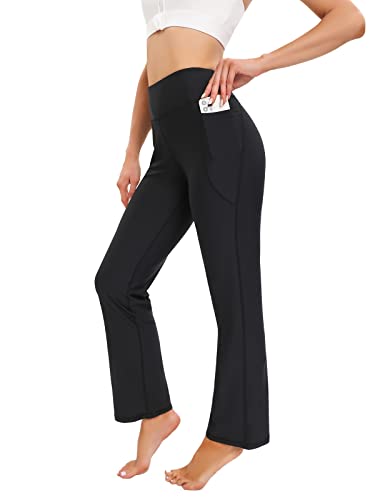 FOPNEW Women's High Waisted Bootcut Yoga Pants with Pockets - Stretchy Workout & Office Pants for Comfortable Work, Exercise & Casual Wear