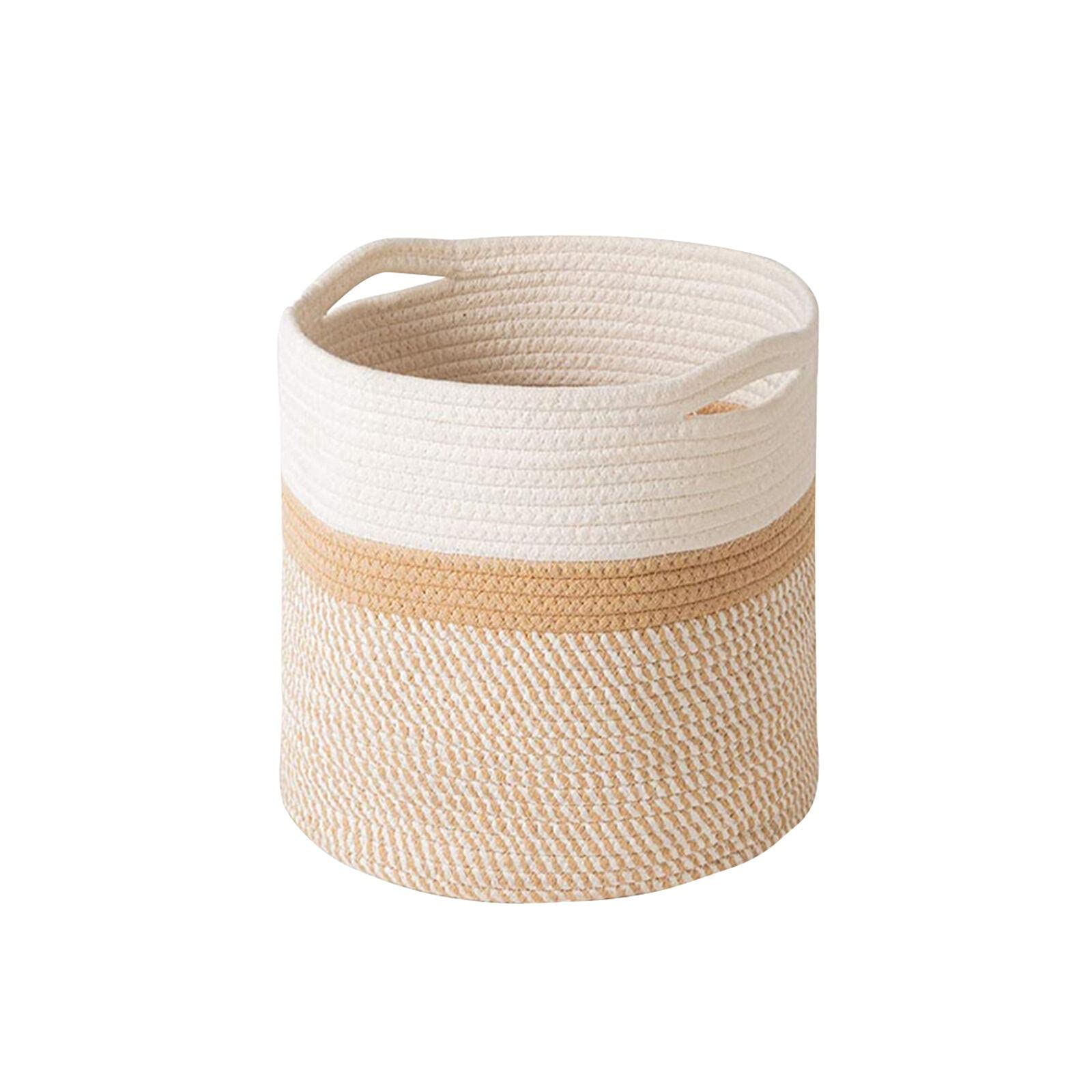 BebLP Indoor Planter Rope Basket - Country Style Flower Pot for Plants, Towels & Laundry Storage - Perfect for Home Decor, Bathroom & Kitchen Organization
