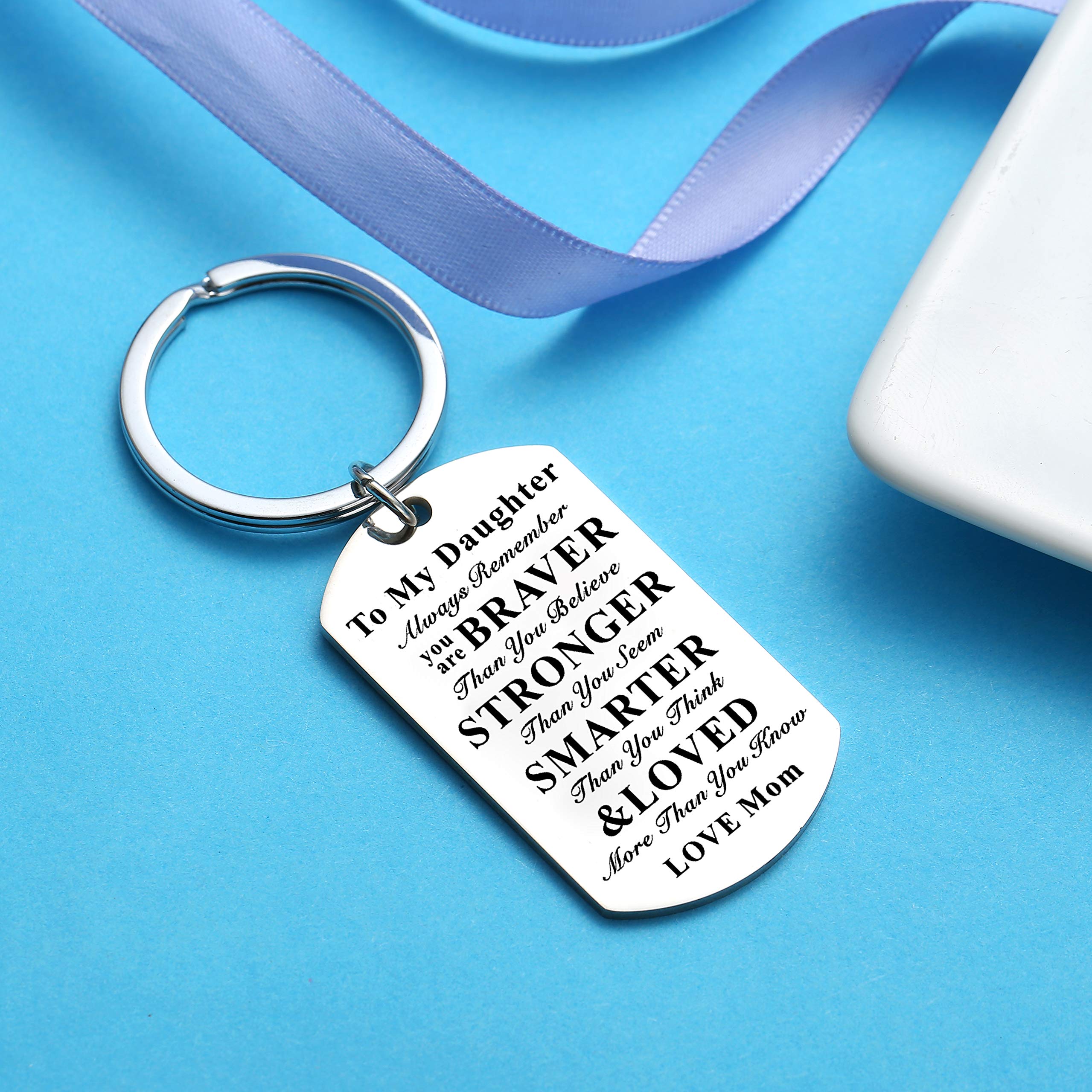 Believe & Confident Inspirational Keychain for Daughter & Son - Motivational Dog Tag Keychain Gift from Mom & Dad - Perfect for Graduation, Birthday & Everyday Encouragement