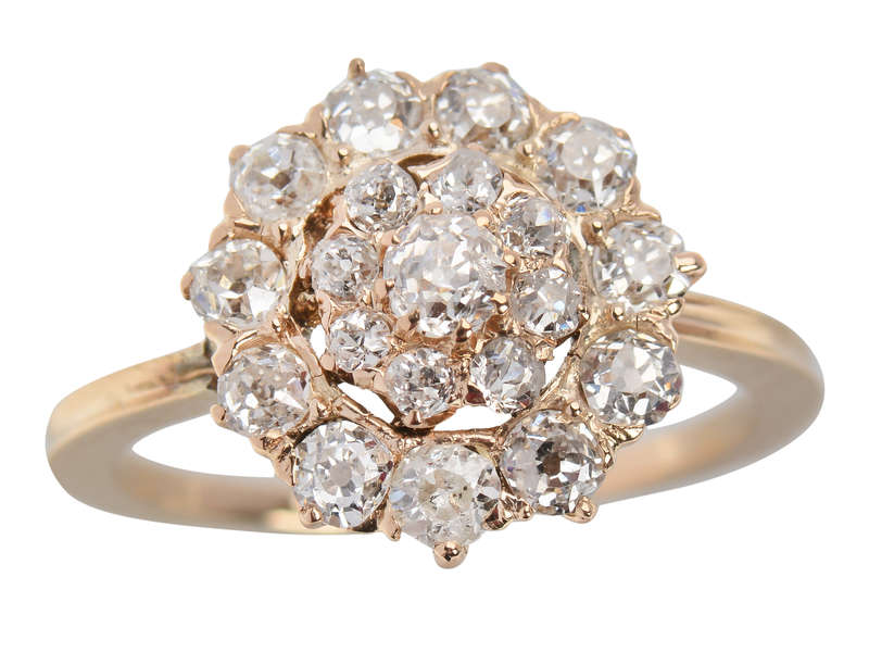 Exquisite Antique Diamond Cluster Ring - Vintage Elegance for Weddings, Anniversaries & Special Occasions