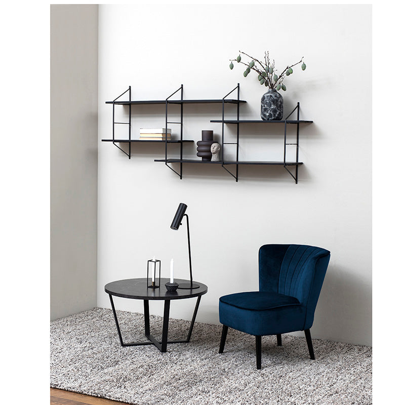 RYDEN 191cm Display Unit - Black & Paulownia Wood TV Stand with Shelves for Living Room, Bedroom, or Office Storage