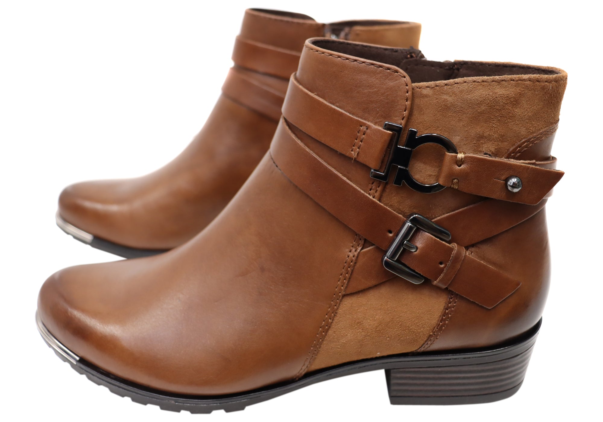 Caprice Nadine Women's Wide Fit Comfortable Leather Ankle Boots - Stylish & Supportive Footwear for Work, Travel & Everyday Wear