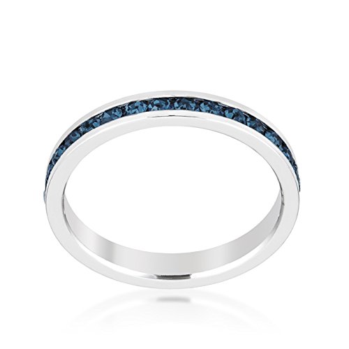 Elegant Swarovski Crystal Birthstone Stackable Eternity Rings for Women - Perfect for Anniversary Gifts, Mother's Day & Everyday Jewelry