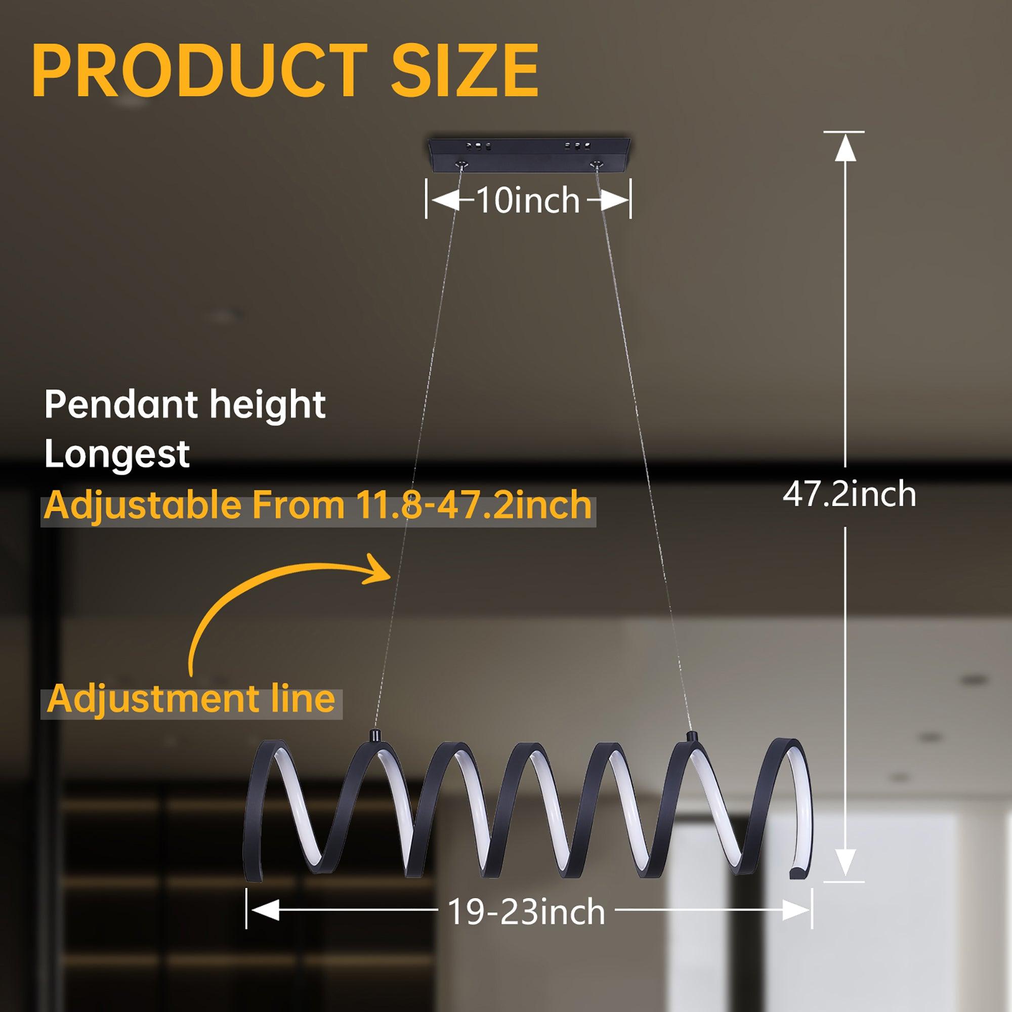 23L x 6H Spiral Loop Aluminum Integrated 14W LED Adjustable 47