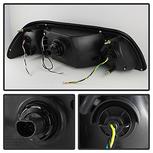 Ford Mustang 87-93 Crystal Style Headlights - Black/Clear Lens Replacement for Improved Night Visibility | Perfect for Car Enthusiasts & Night Driving