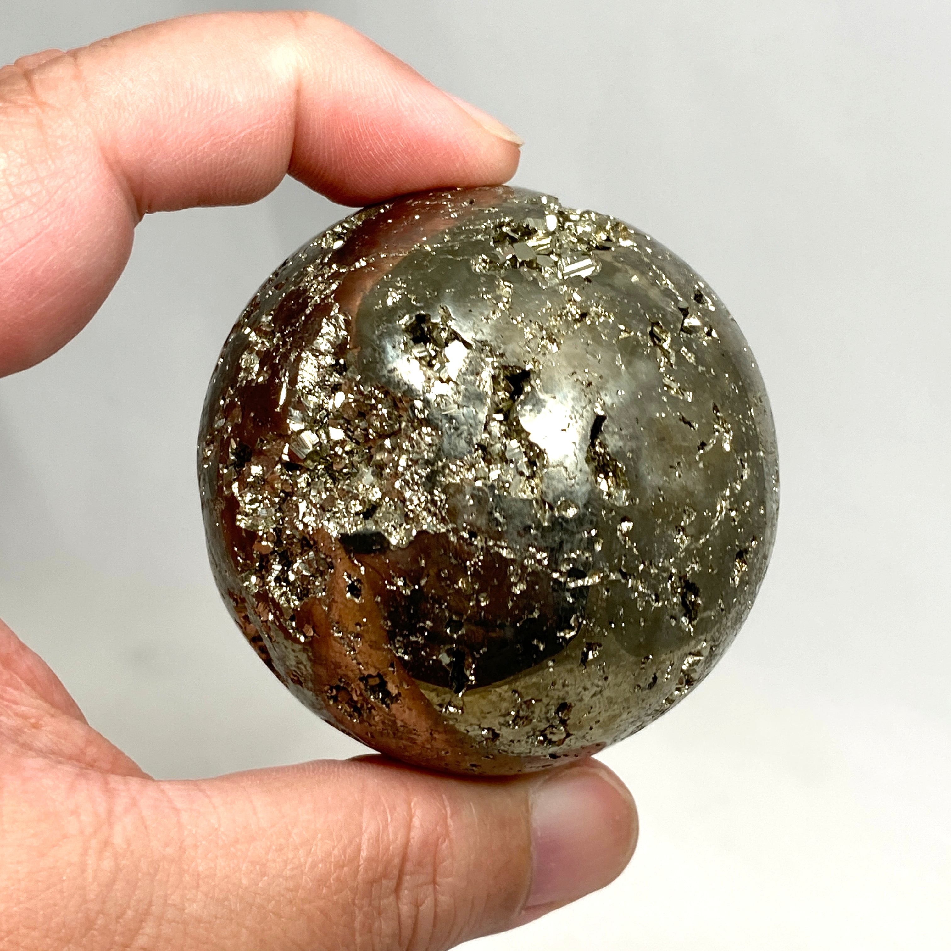 Natural Pyrite Sphere - 3 Inch Healing Crystal for Meditation, Feng Shui & Home Decor | Perfect for Energy Balancing & Spiritual Growth