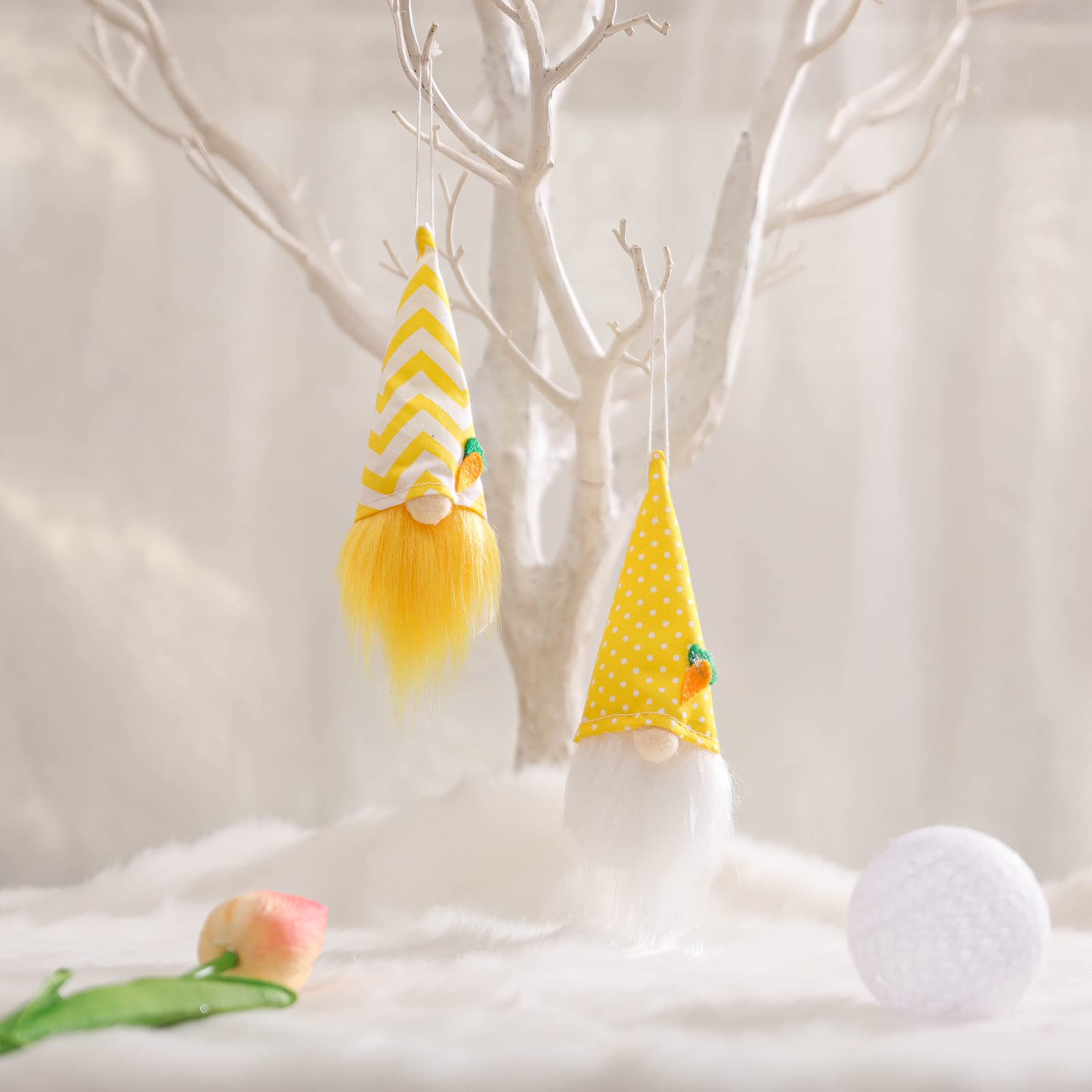 2023 Funny Easter Bunny Gnomes Hanging Ornaments - 3PCs Carrot Gnome Decor for Easter Tree & Spring Holiday Party | Seasonal Home Decoration for Easter Day Celebrations & Festive Indoor Decor