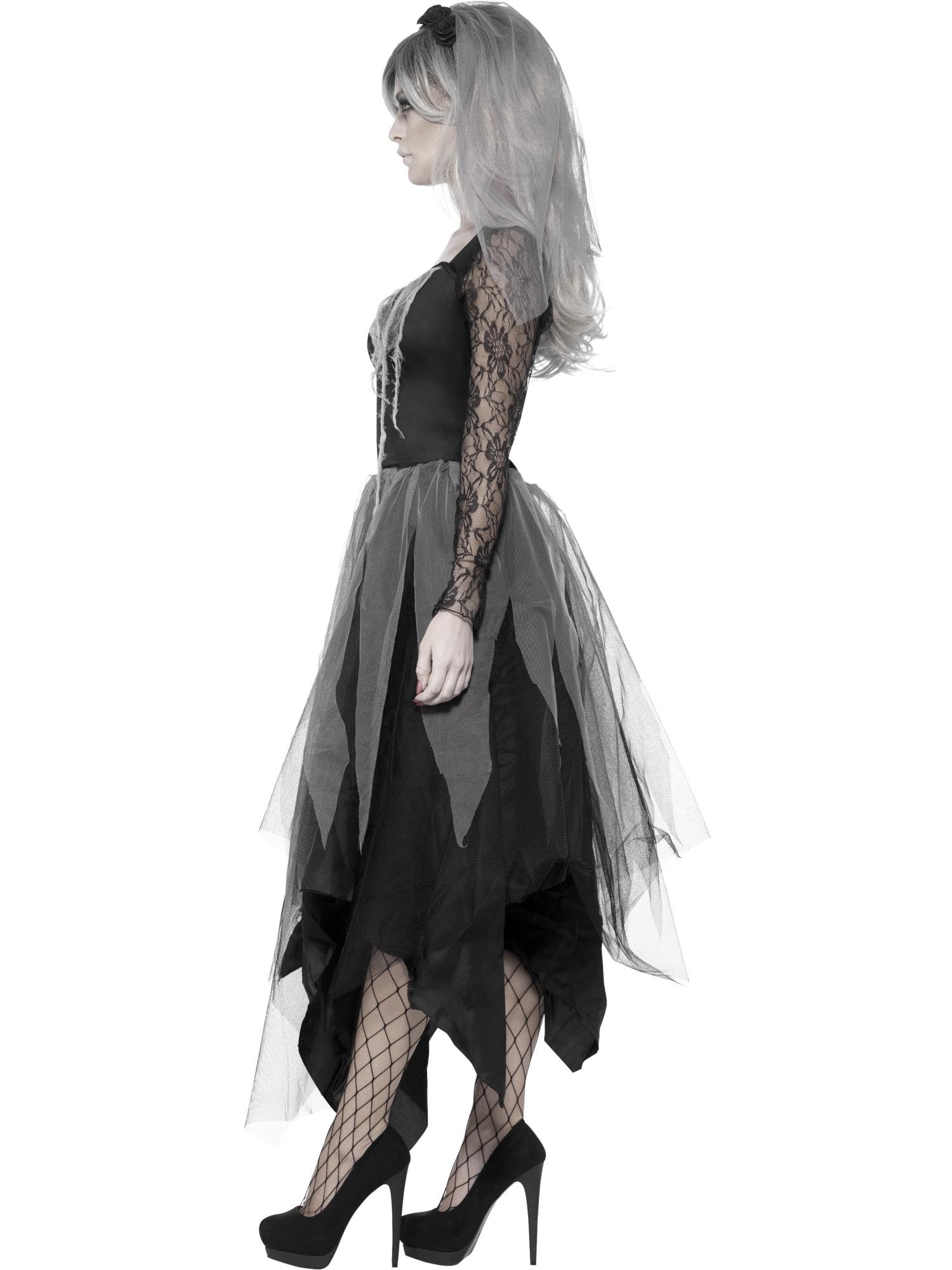 Smiffy's Women's Graveyard Bride Halloween Costume - Gothic Victorian Dress for Spooky Parties, Haunted House Events & Cosplay