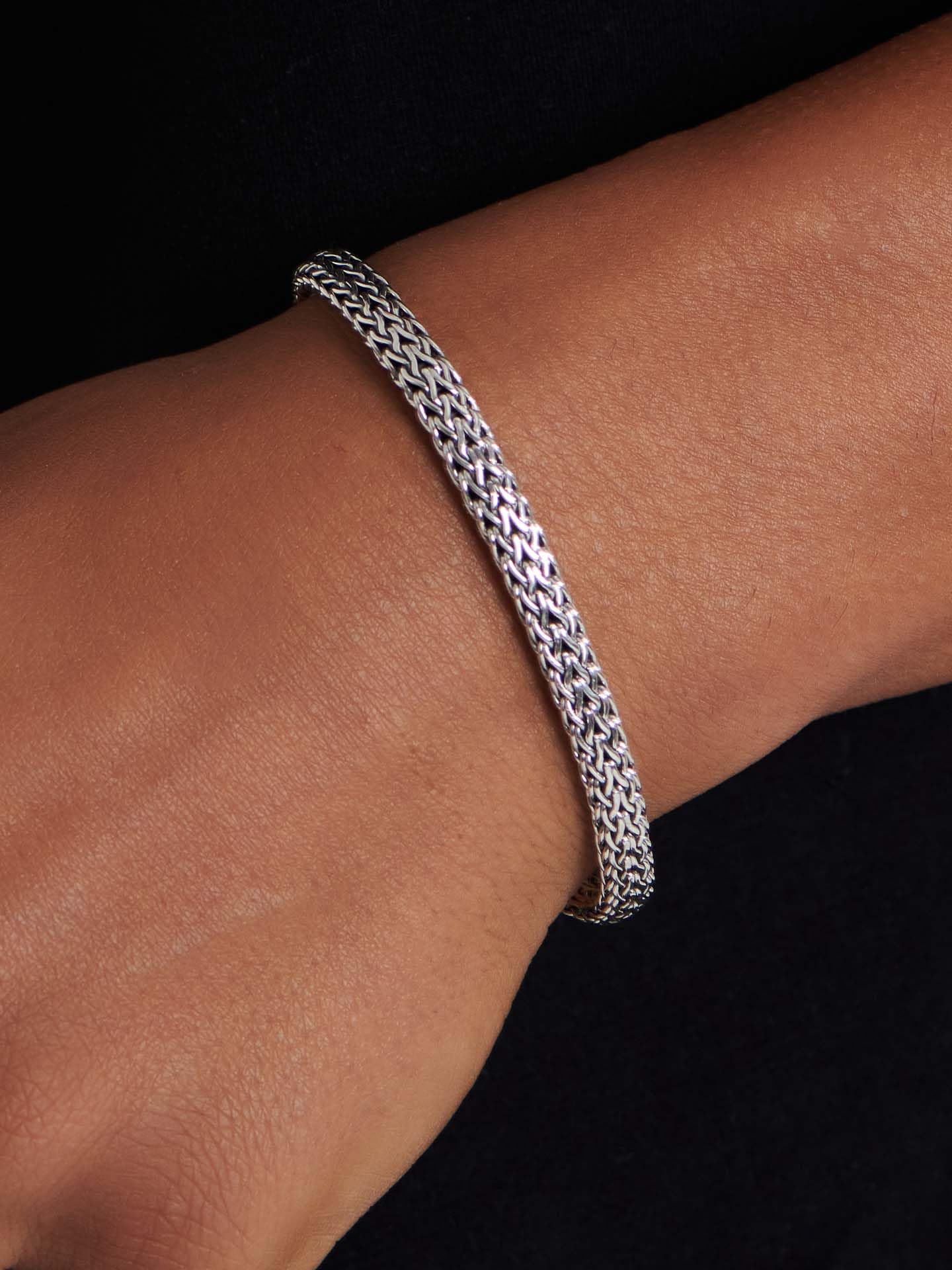DEVATA Bali Dragon Bone Sterling Silver 925 Chain Bracelet for Women & Men - Unisex Adjustable Bangle, Boho Chic Jewelry Gift for Yoga, Meditation & Spiritual Healing