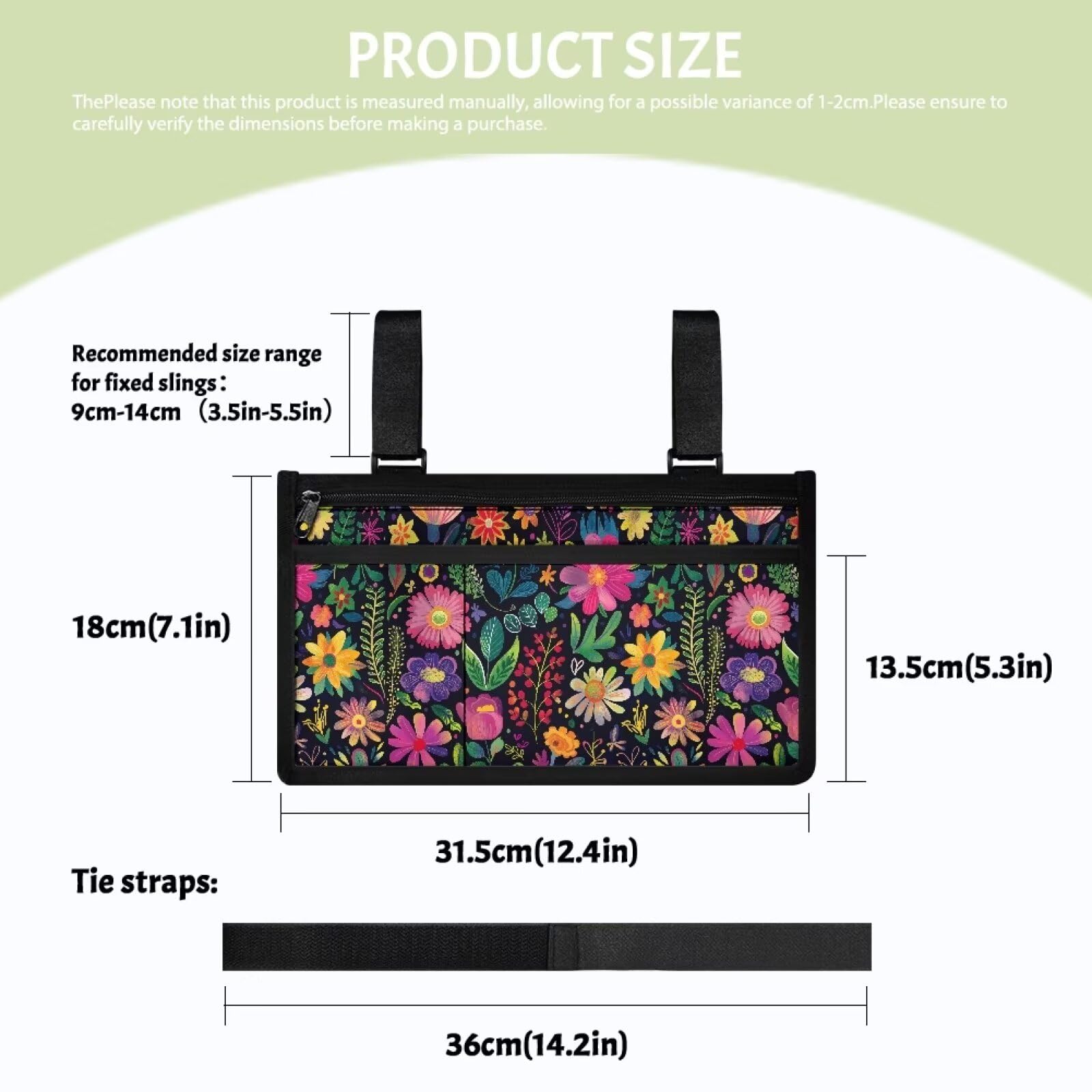**Hip Hop Wheelchair Side Bag - Nature Print Wheelchair Accessories for Adults & Seniors - Versatile Rehabilitation Aid & Wheelchair Backpack - Perfect for Daily Use, Travel & Outdoor Activities**