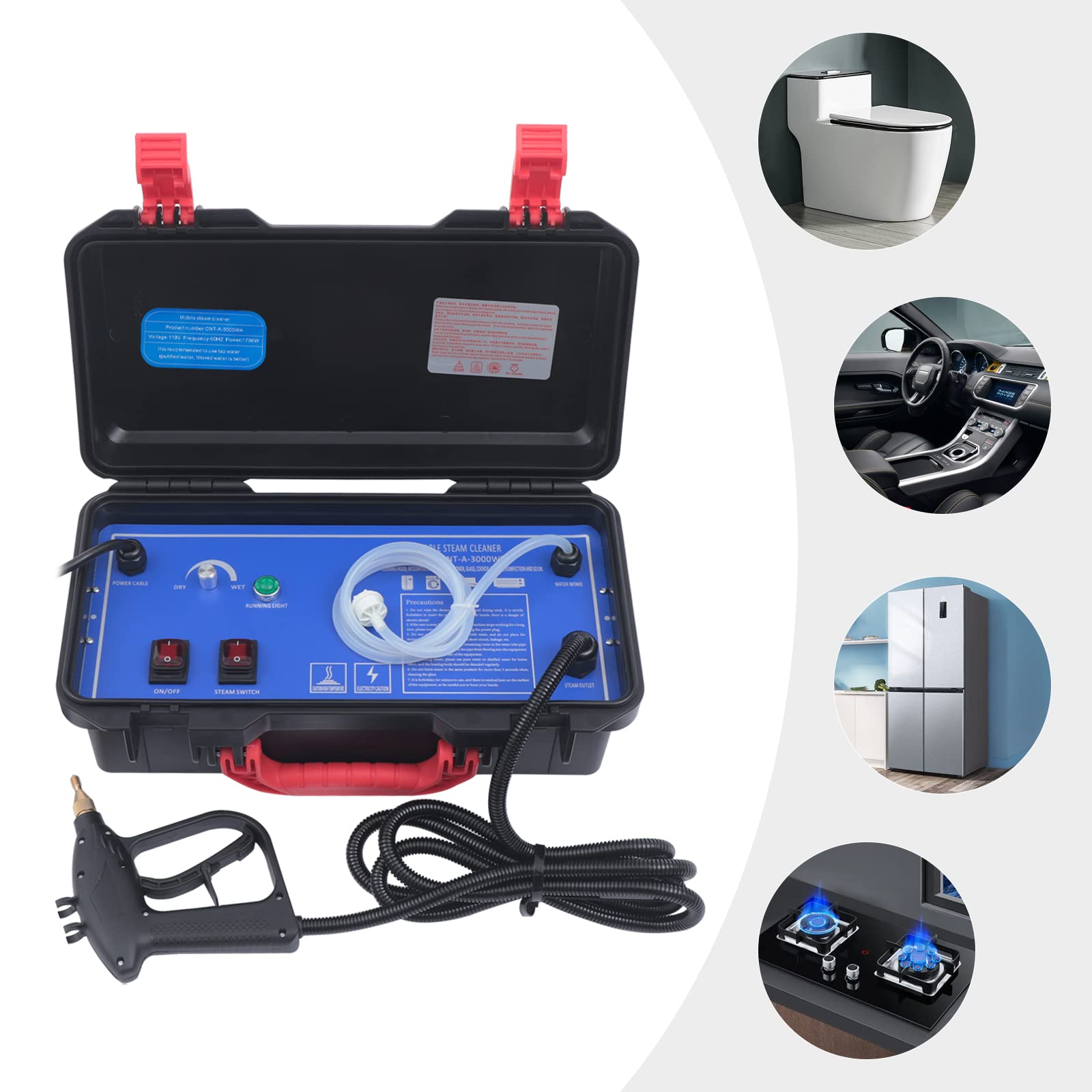 Portable Steam Cleaner 110V 1700W - High Pressure Commercial Steam Cleaning System with 5Bar Pressurized & 360° Cleaning - Handheld Steam Cleaner for Kitchen, Car, Home, Office (Electromagnetic Pump) - Perfect for Deep Cleaning Appliances, Upholstery & Hard Surfaces