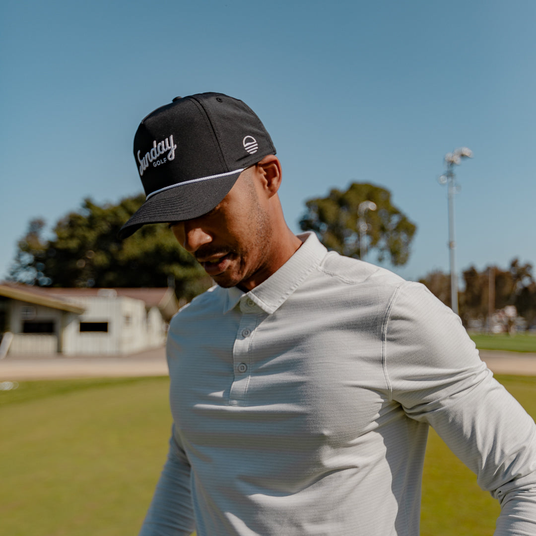Sunday Golf Rope Hat - Adjustable Black Golf Visor for Men & Women | Perfect for Golfing, Outdoor Sports & Summer Sun Protection