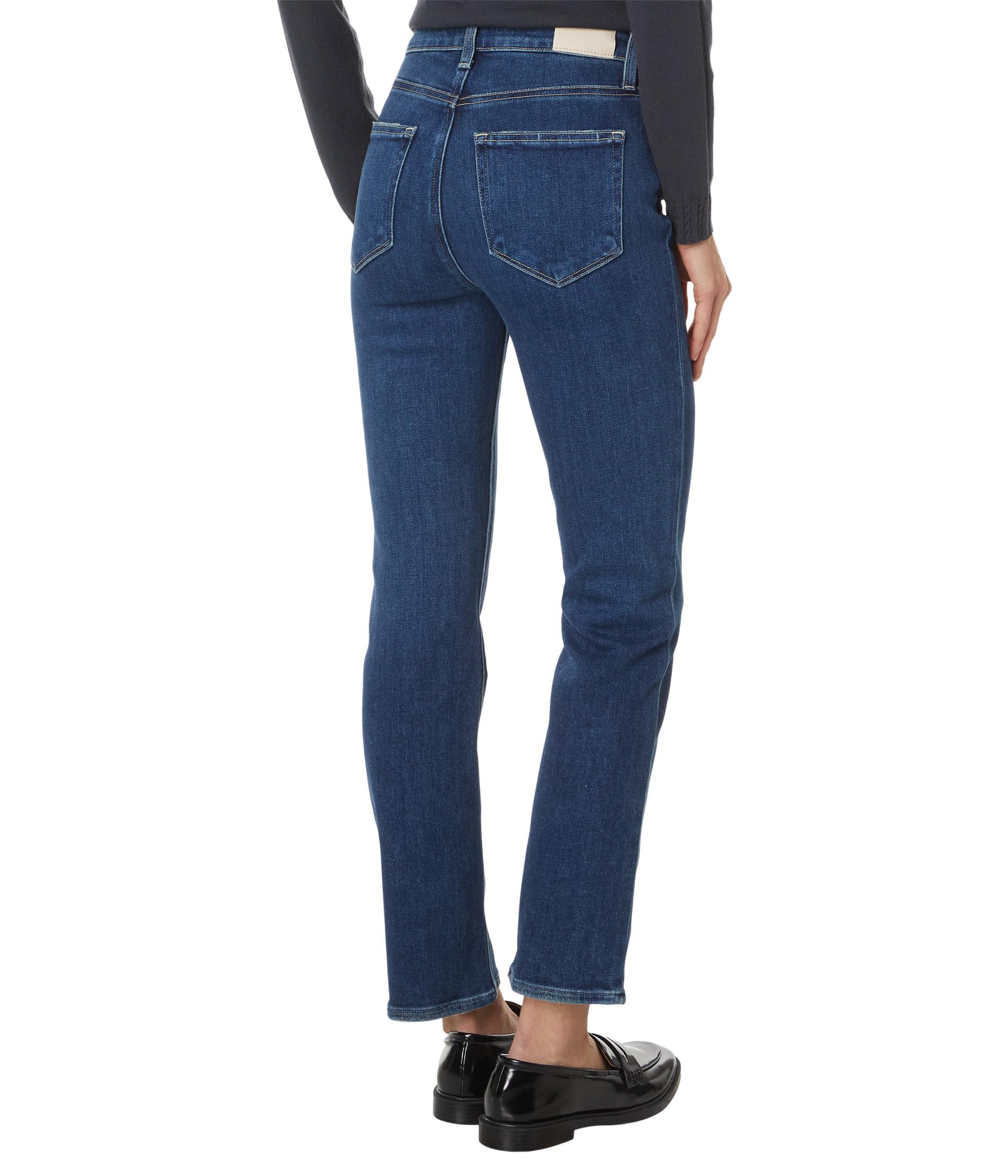 PAIGE Women's White Noise Grand Hem Jeans - High Waist Slim Fit Stretch Denim for Casual Wear & Night Out