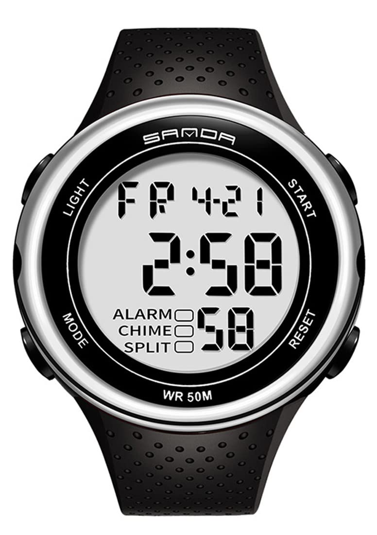Men's Digital Sports Watch - Large Face, Easy to Read, Waterproof with Alarm - Perfect for Outdoor Activities, Running, Hiking & Daily Use