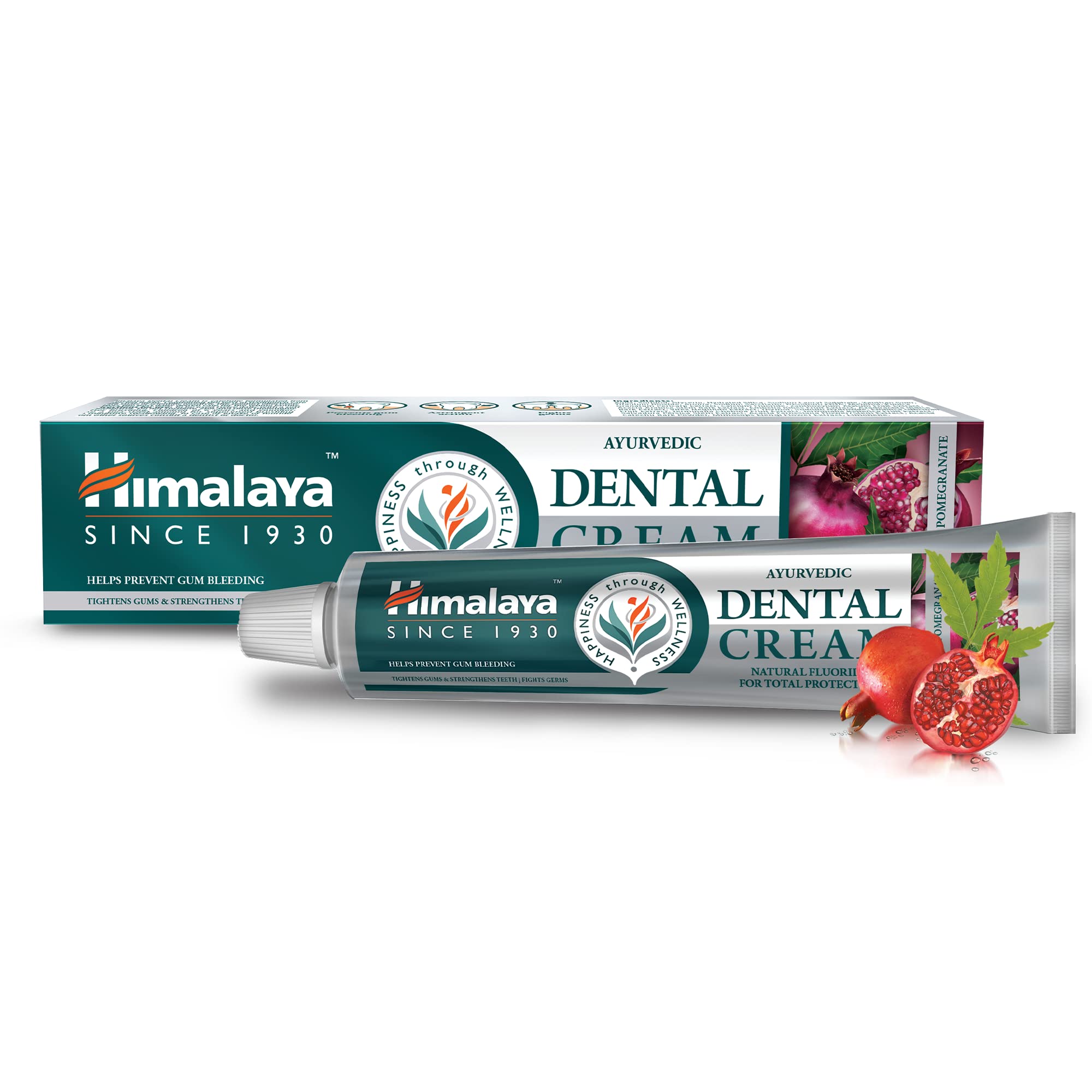 Himalaya Ayurvedic Neem & Pomegranate Herbal Toothpaste - 100g Natural Fluoride Dental Cream for Teeth & Gum Protection | Fights Plaque, Strengthens Enamel | Ideal for Daily Oral Care & Sensitive Teeth