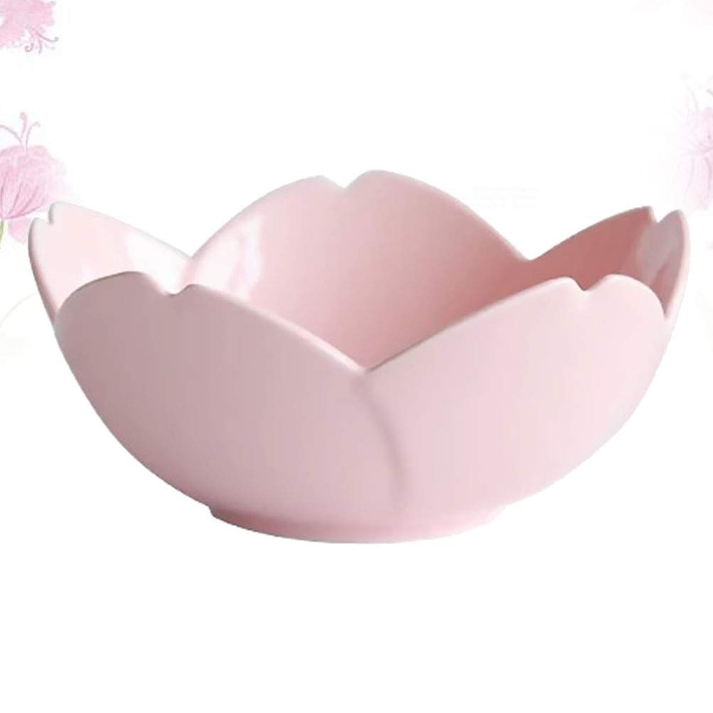 SOIMISS 6-Inch Ceramic Salad Bowl Set - Cute Flower Shape Serving Bowls for Dessert, Fruit, Cake, Soup, Noodles, Ice Cream & Cereal | Microwave & Dishwasher Safe | Perfect for Parties, Picnics & Daily Use (Pink)