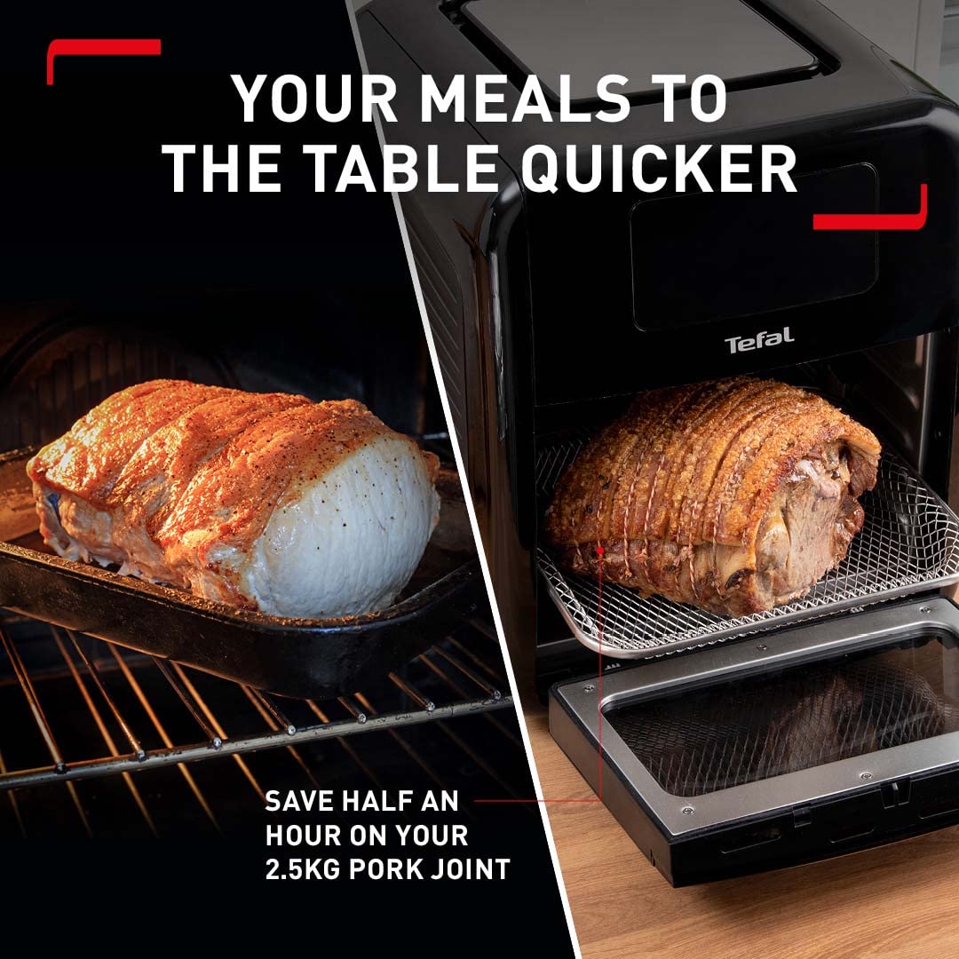 Tefal Easy Fry 9-in-1 11L Air Fryer Oven with Grill & Rotisserie - 8 Cooking Programs (Dehydrate, Roast, Bake, Toast) | 2000W Black FW501 | Perfect for Healthy Frying, Family Meals & Party Cooking