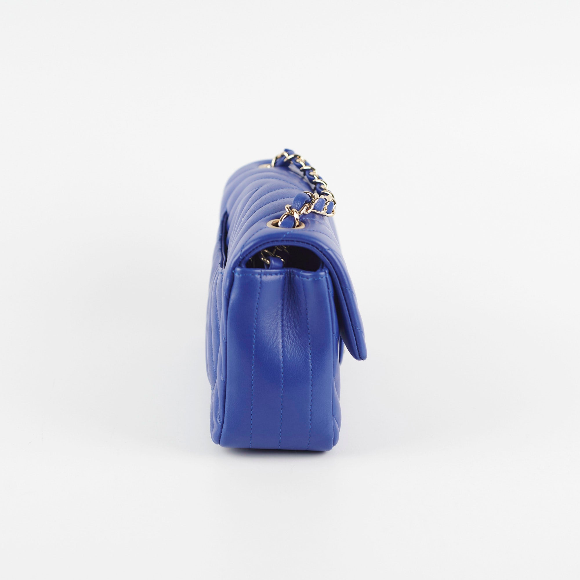 Chanel Mini Rectangular Chevron Blue Leather Crossbody Bag - Luxury Designer Handbag for Women, Perfect for Parties, Dates & Everyday Use