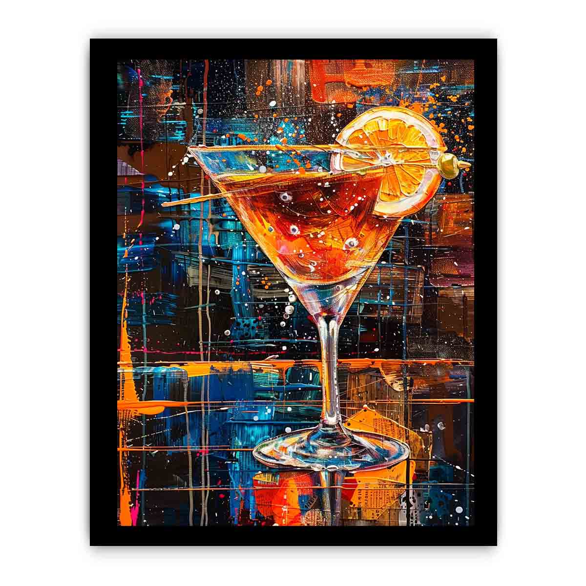 Elegant Cocktail Framed Print Wall Art - Vintage Bar Decor for Home, Office & Restaurant - Perfect for Living Room, Bar & Dining Room Decor